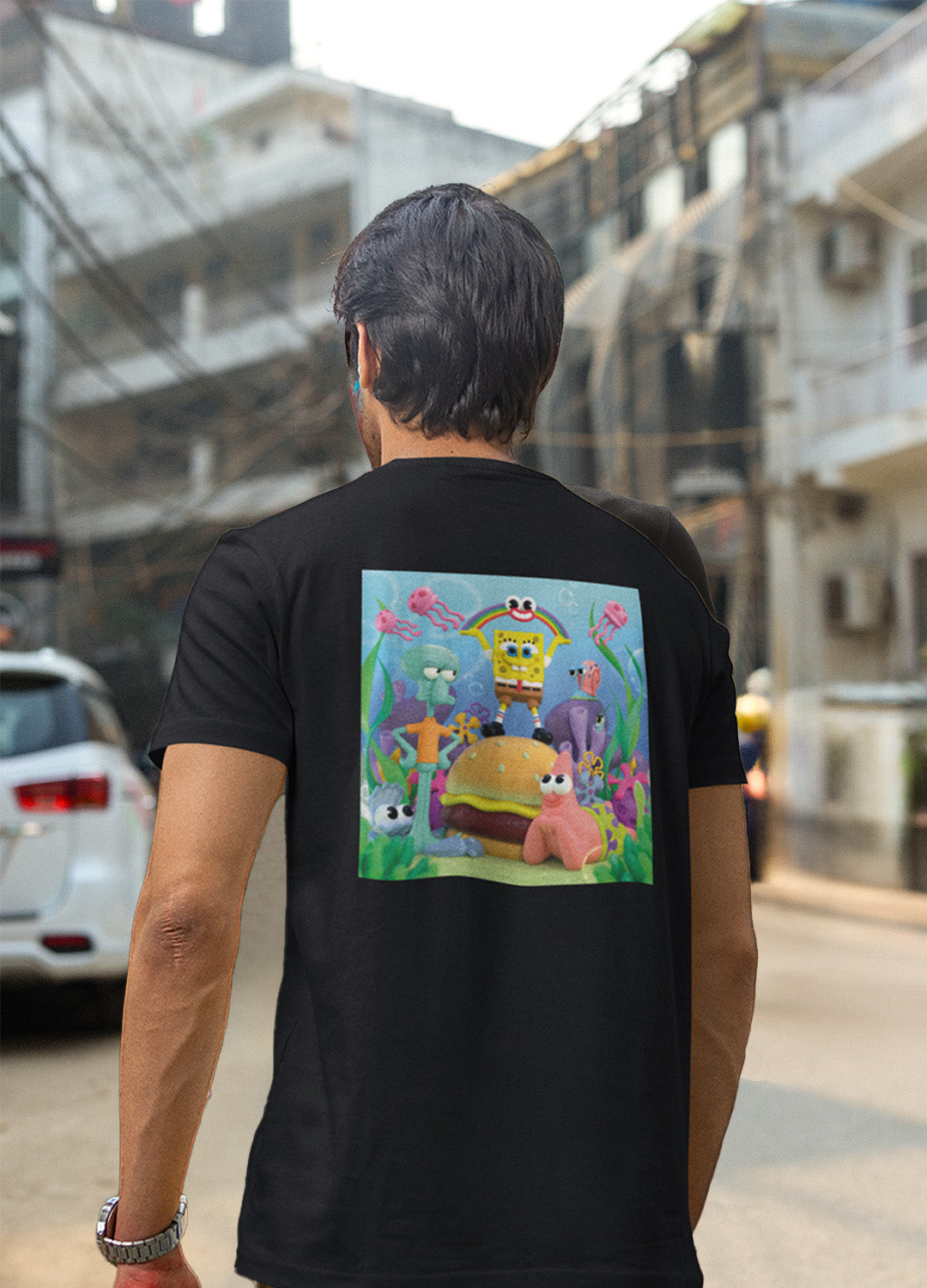 Playera Bob Esponja Hombre Mujer Negro by Grand Chamaco - Fan Army