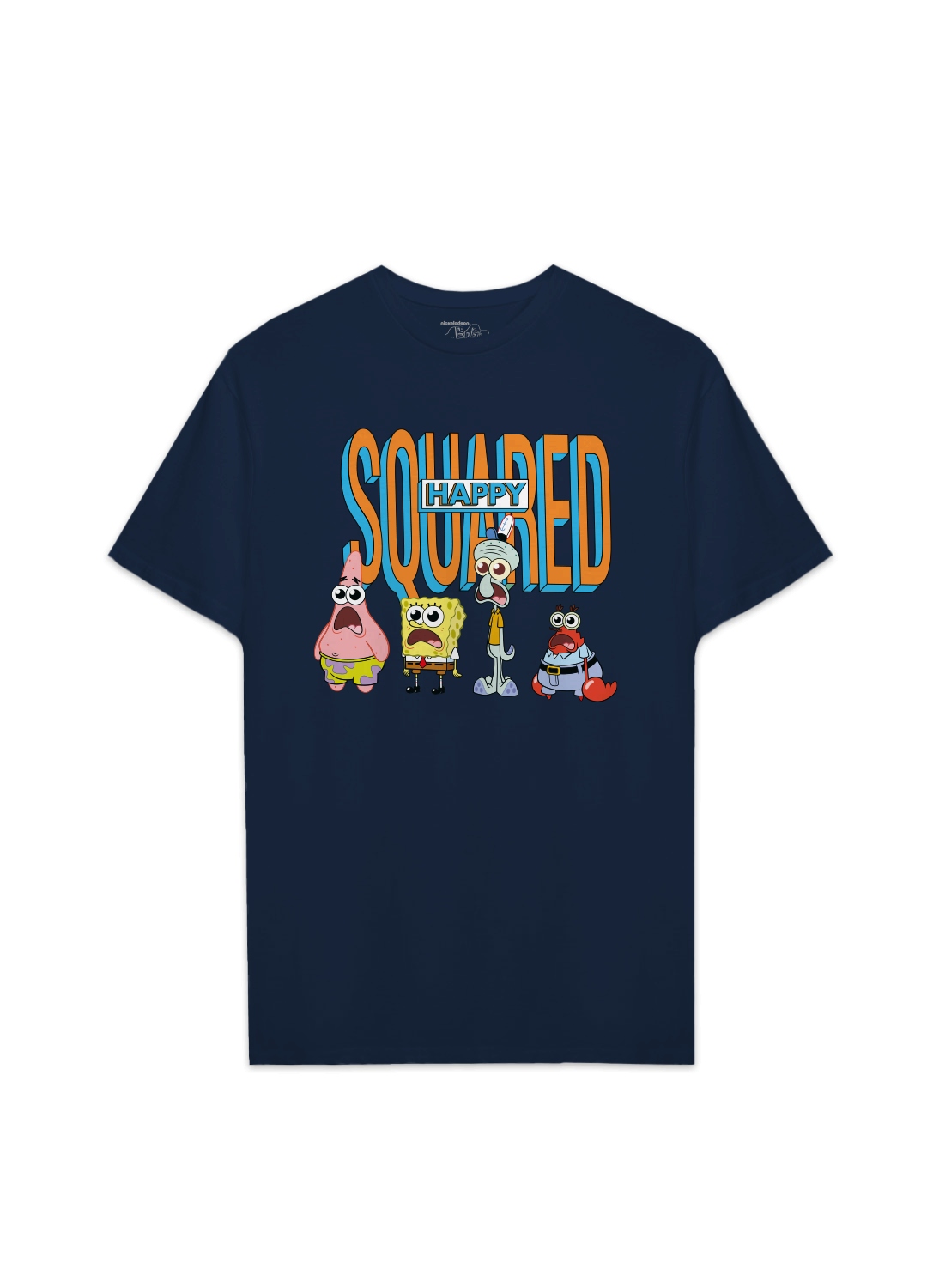 Playera Bob Esponja Hombre Mujer Azul Marino Squared - Fan Army
