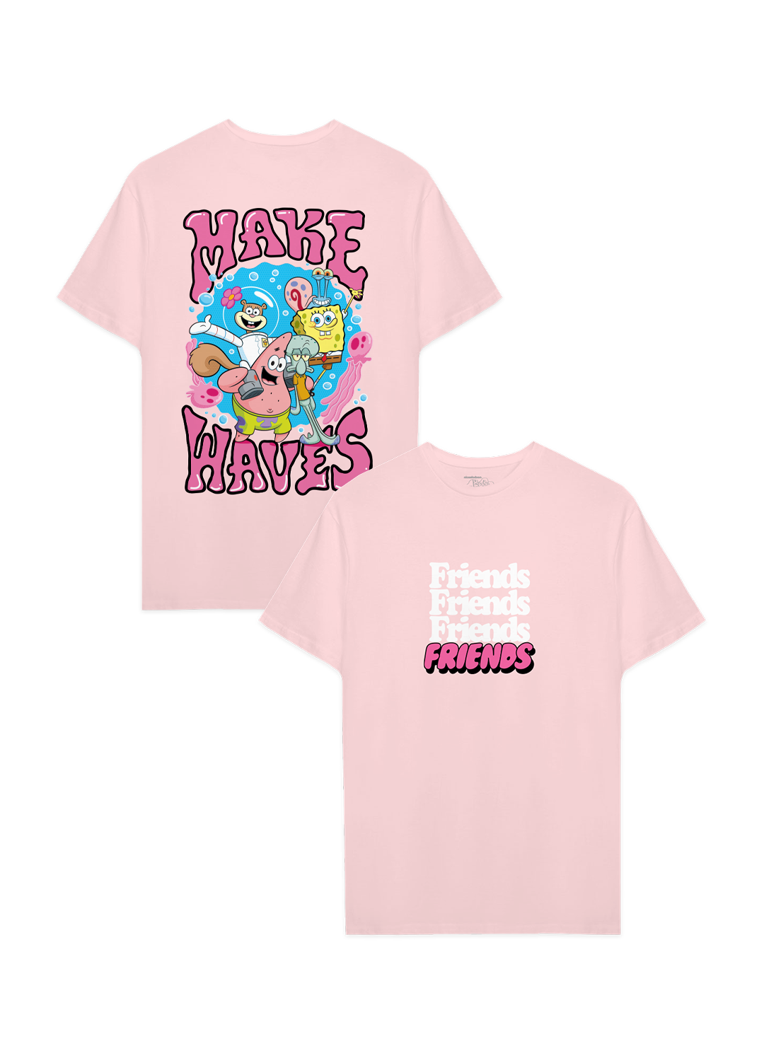 Playera Bob Esponja Hombre Mujer Rosa Make Waves - Fan Army