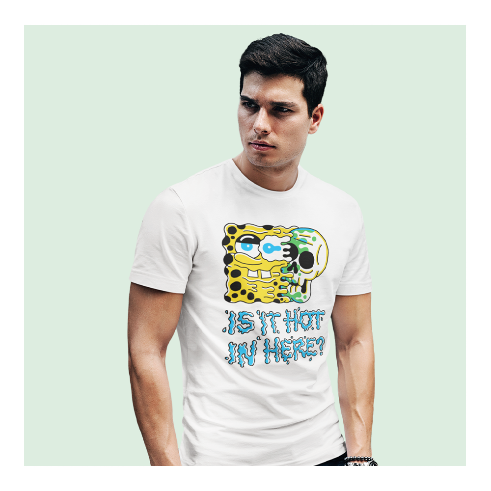 Playera Bob Esponja Hombre Mujer Blanca Is It Hot - Fan Army