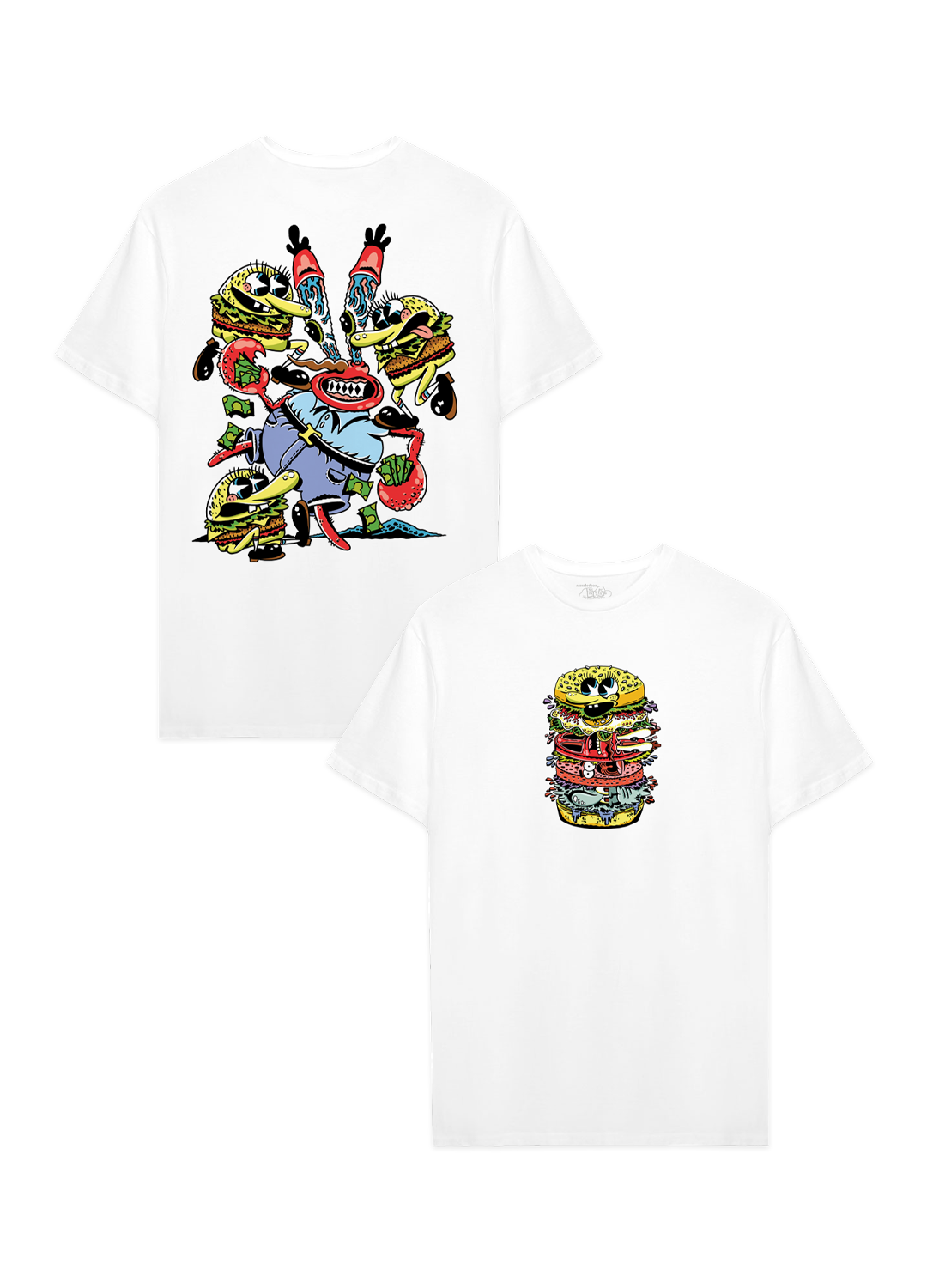 Playera Bob Esponja Hombre Mujer Blanco Krustypants Cangreburger - Fan Army