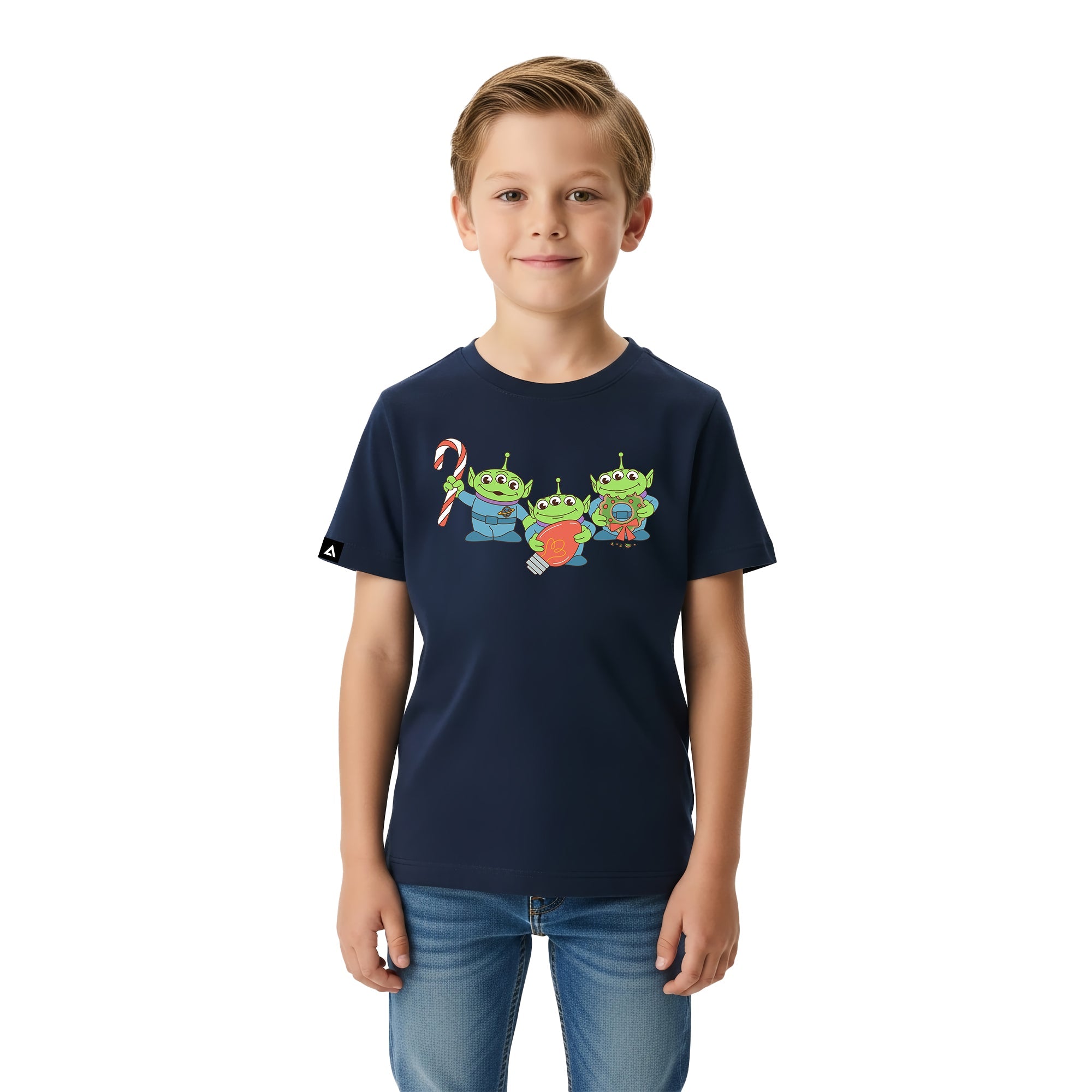 Playera Niño Pixar Core Navidad Niño Niña Azul Marino Disney Pixar Original Marcianitos Toy Story - Fan Army