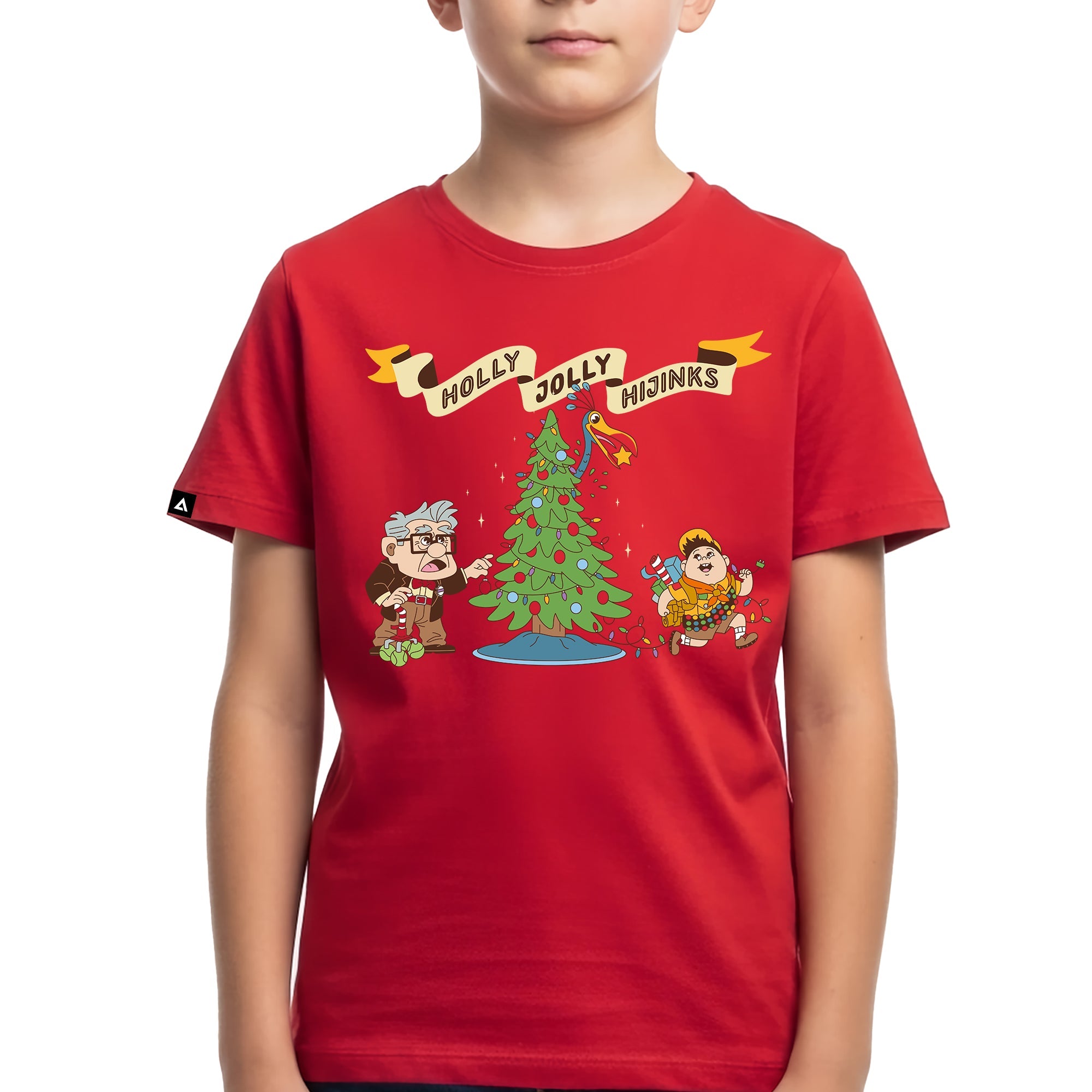 Playera Niño Pixar Core Navidad Niño Niña Rojo Disney Pixar Original UP Holly Jolly Hijinks - Fan Army