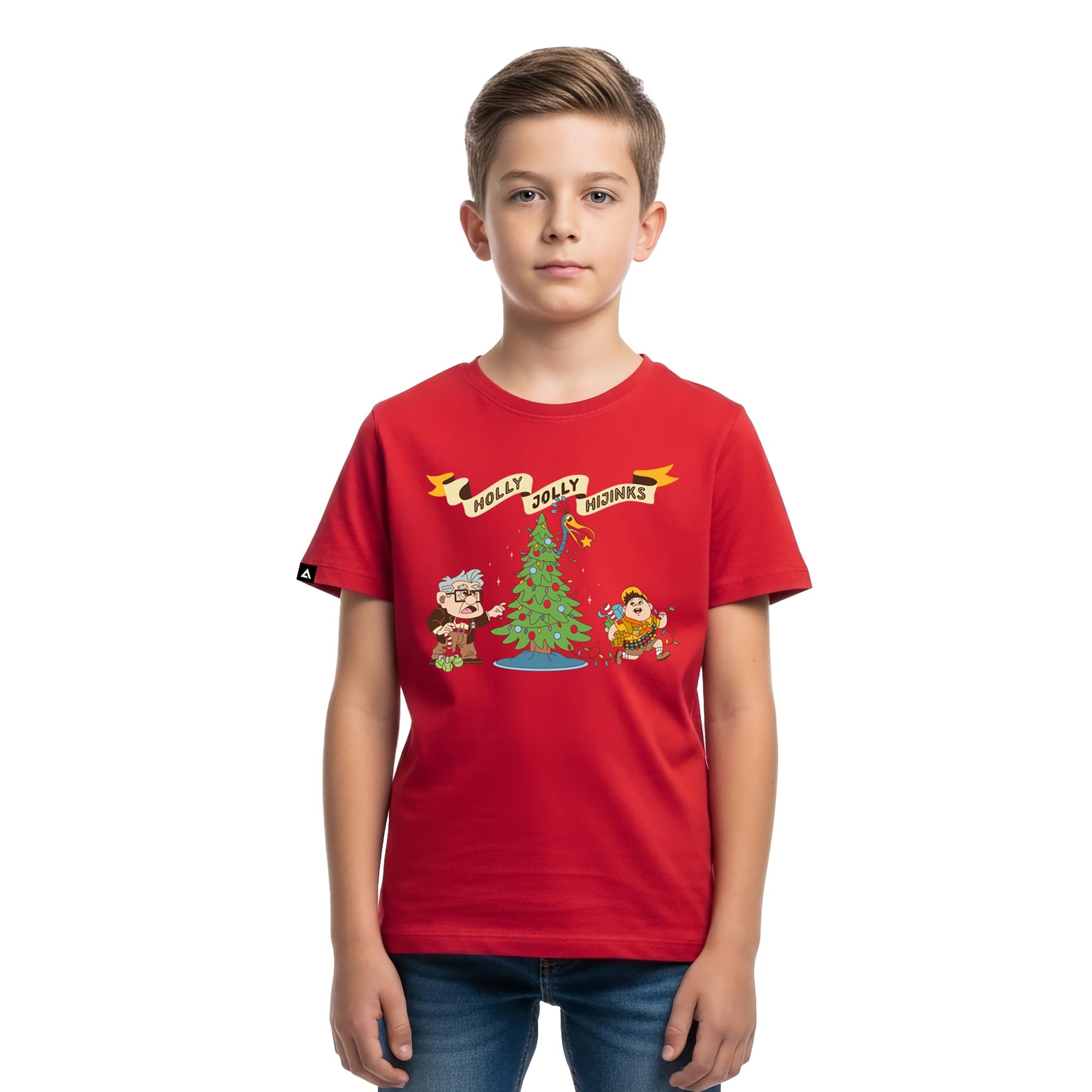 Playera Niño Pixar Core Navidad Niño Niña Rojo Disney Pixar Original UP Holly Jolly Hijinks - Fan Army