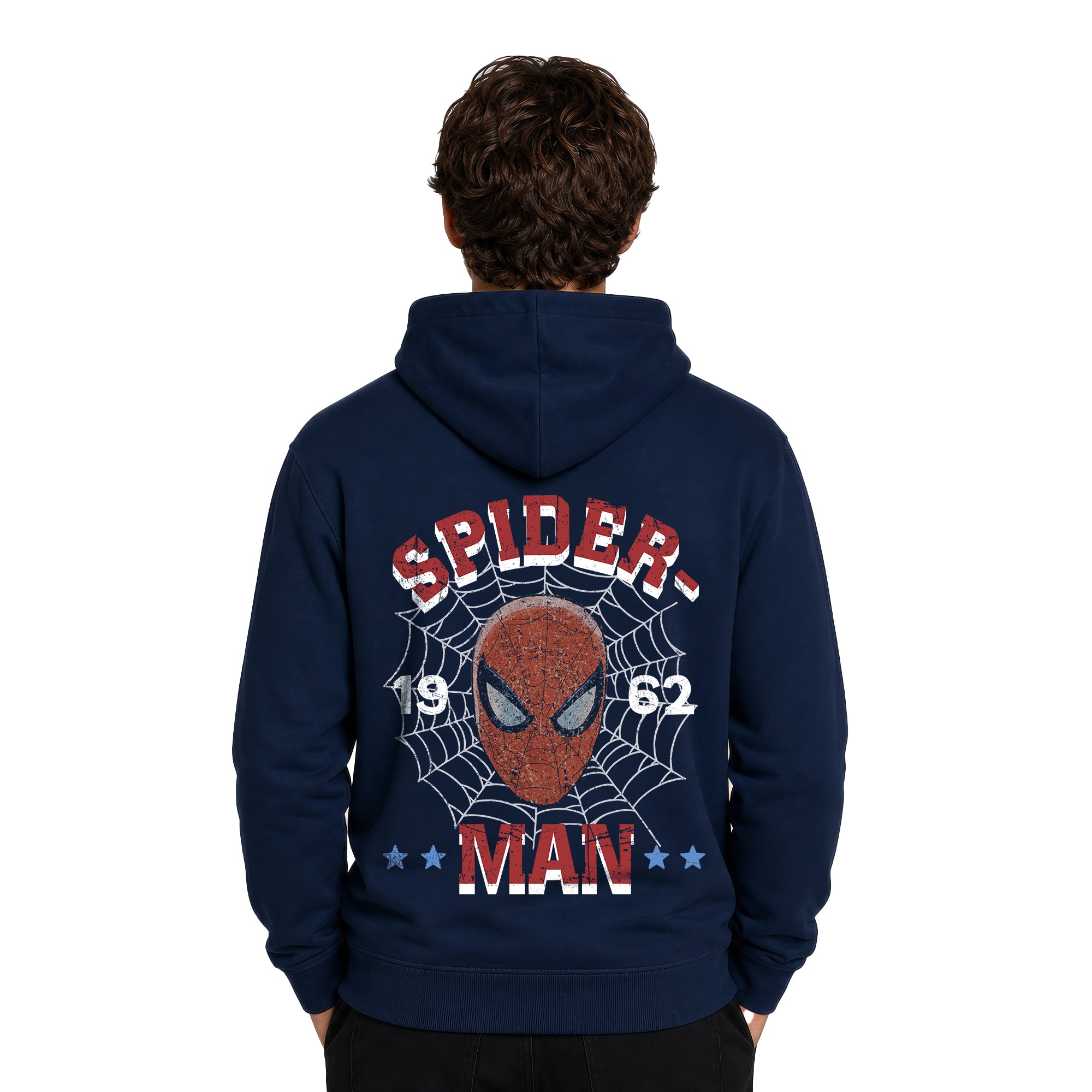 Hoodie Spider-Man Hombre Mujer Azul Marino Disney MARVEL Original 1962