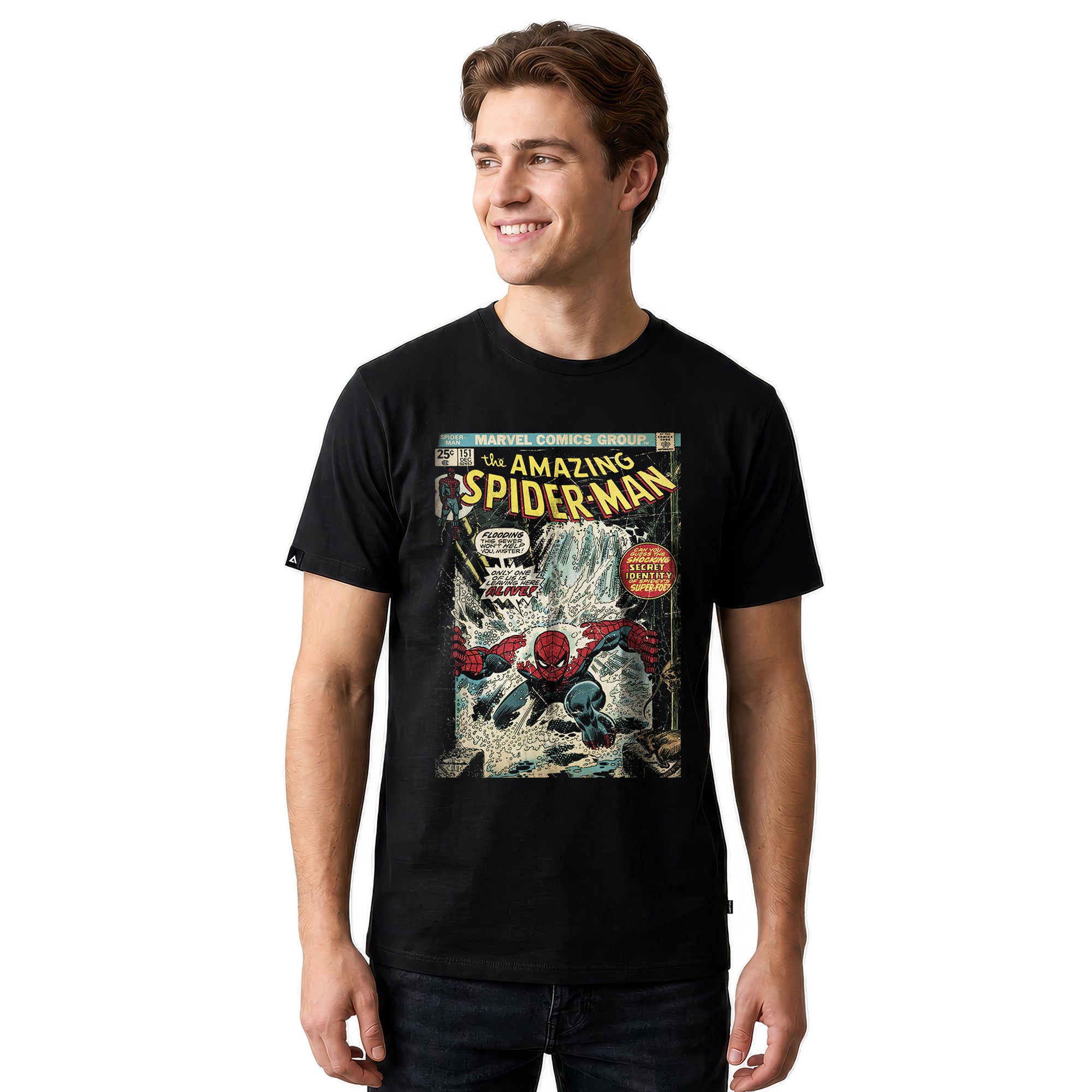 Playera Spider-Man Hombre Mujer Negro Disney MARVEL Original Comic