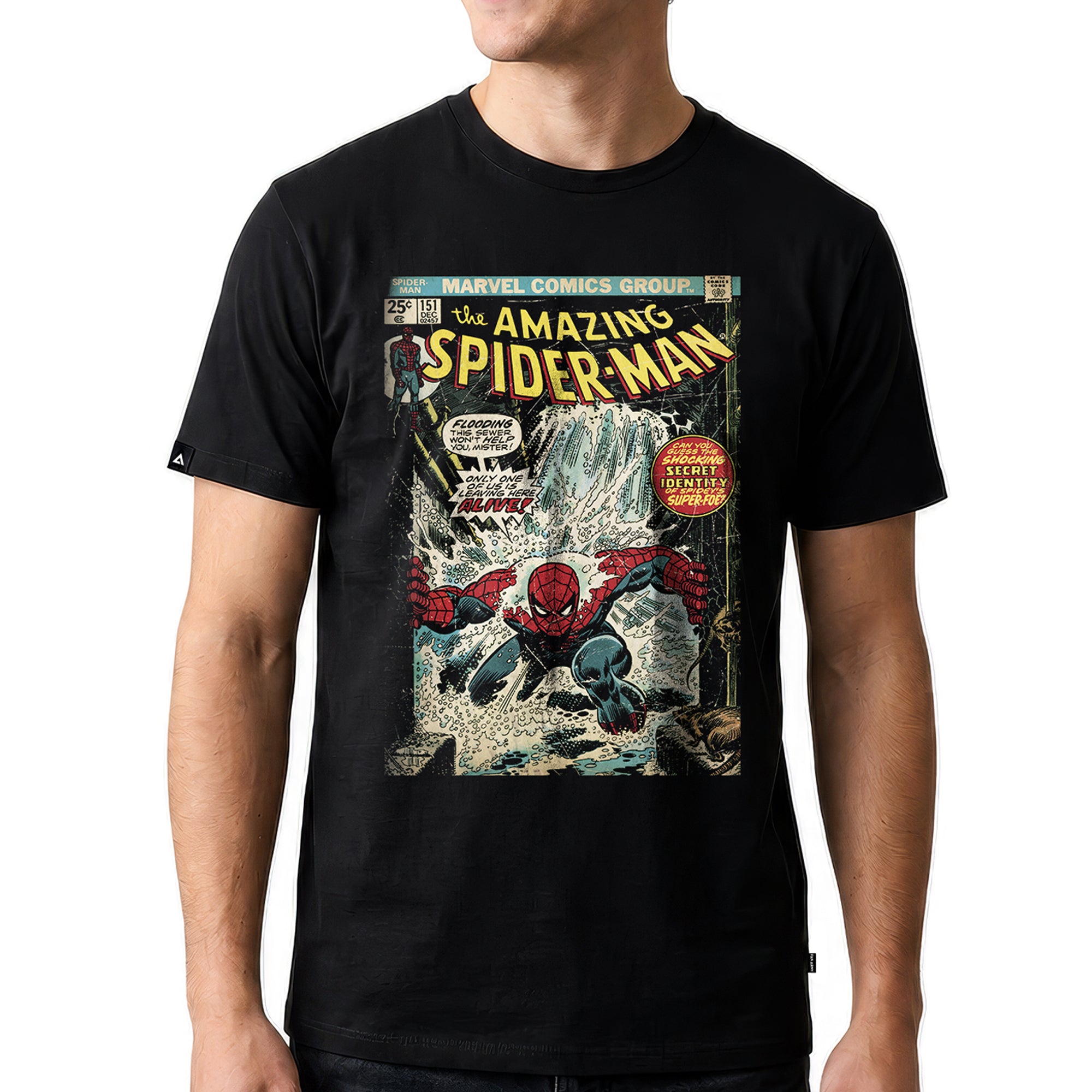 Playera Spider-Man Hombre Mujer Negro Disney MARVEL Original Comic