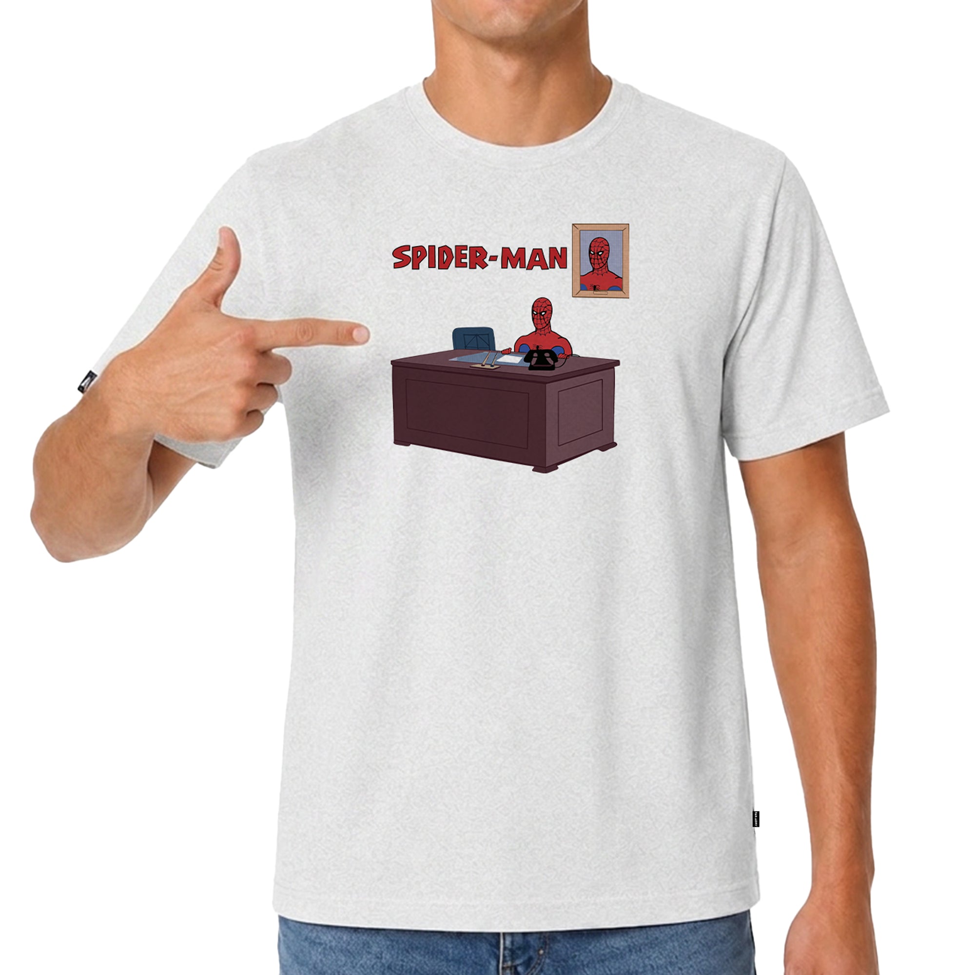 Playera Spider-Man Hombre Mujer Gris Disney MARVEL Original Office