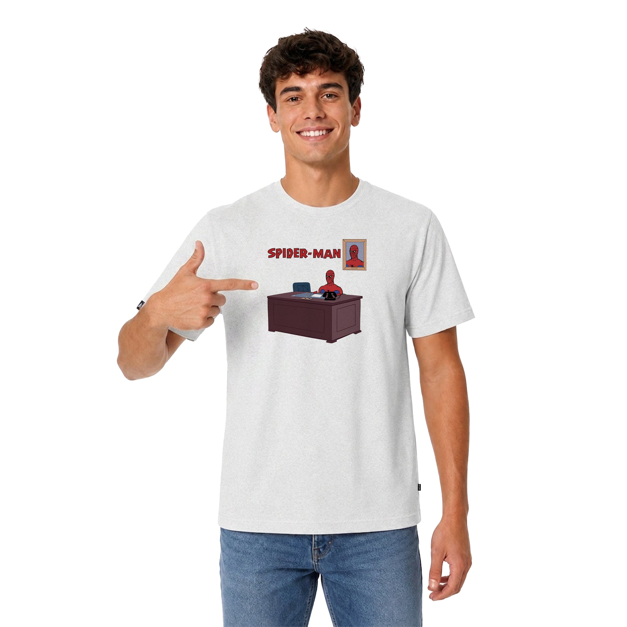 Playera Spider-Man Hombre Mujer Gris Disney MARVEL Original Office