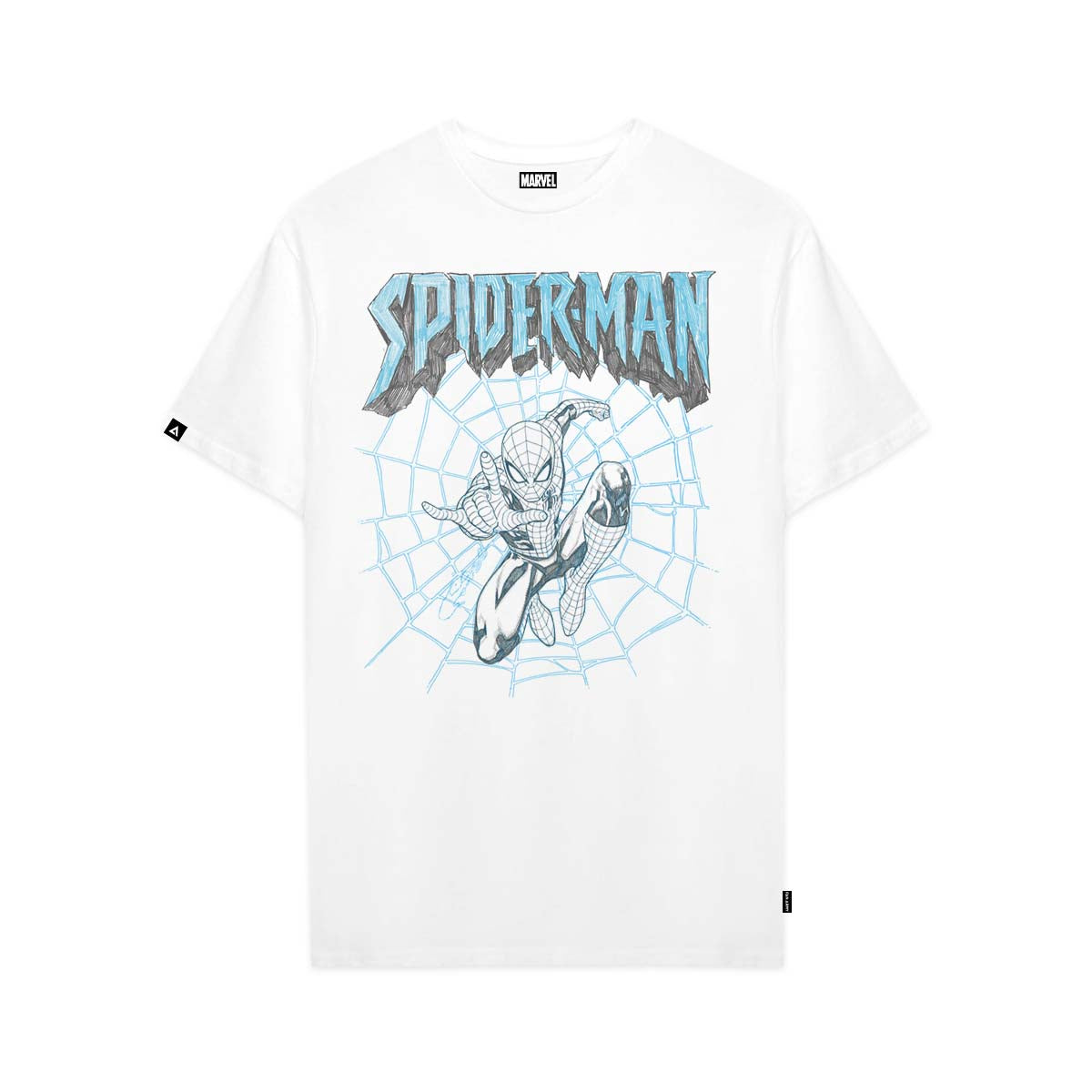 Playera Spider-Man Hombre Mujer Blanco Disney Original Sketch - Fan Army