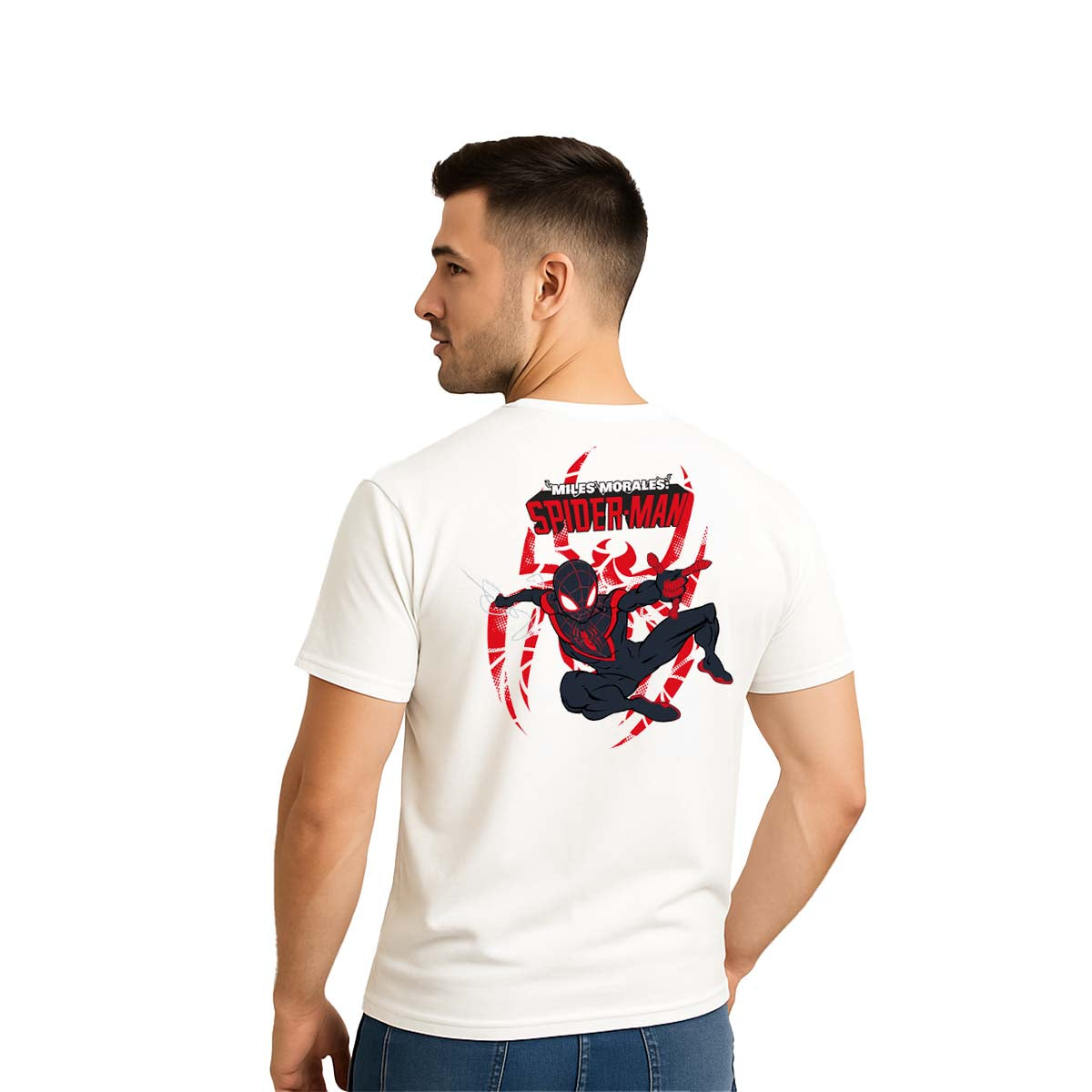 Playera Spider-Man Hombre Mujer Blanco Disney Original Miles Morales - Fan Army