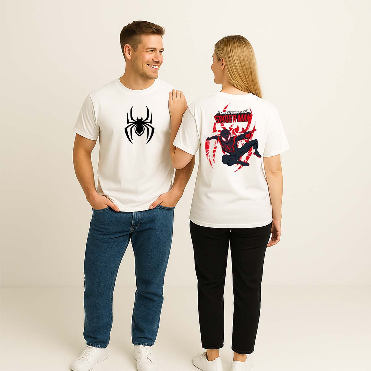 Playera Spider-Man Hombre Mujer Blanco Disney Original Miles Morales - Fan Army