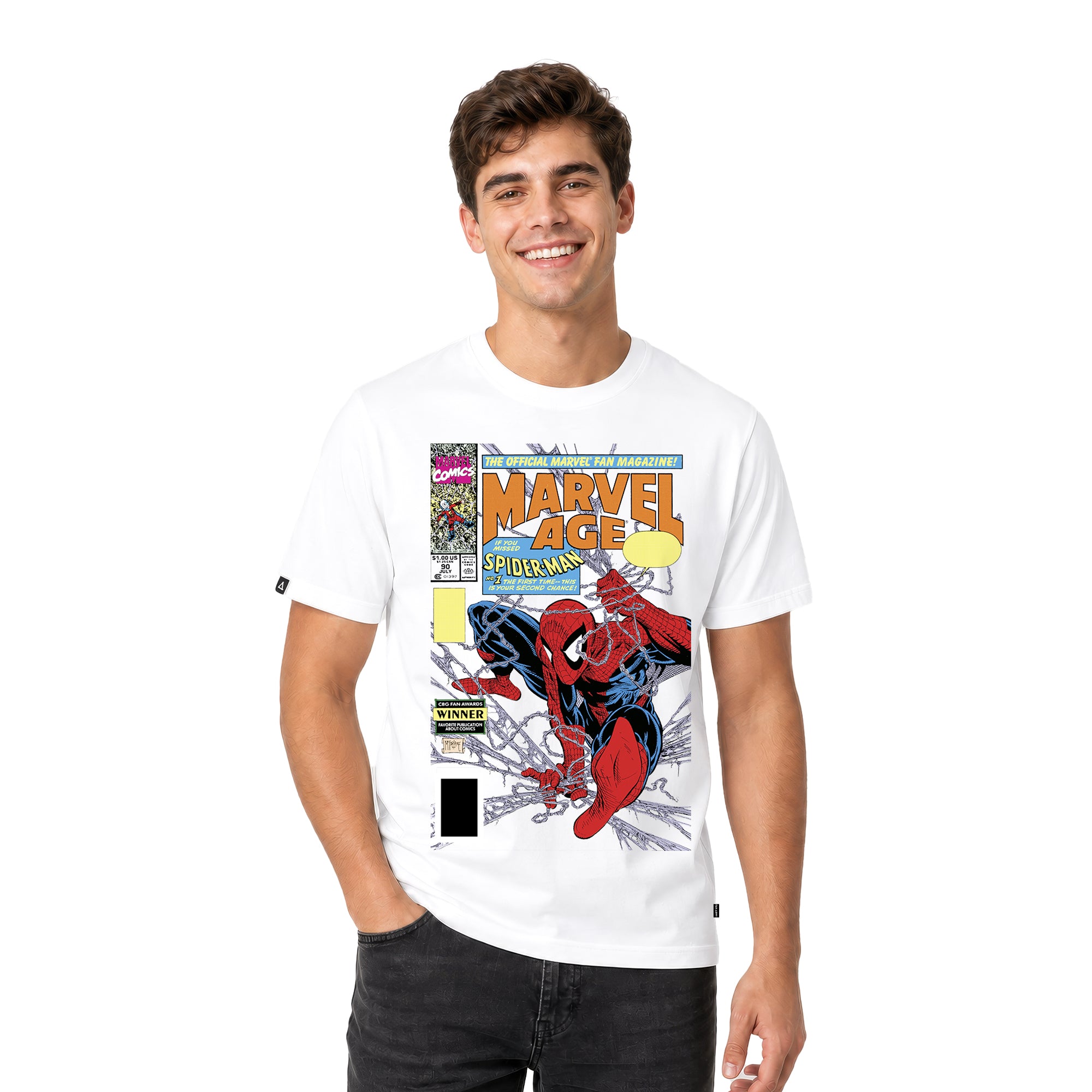 Playera Spider-Man Hombre Mujer Blanco Disney MARVEL Original Marvel Age