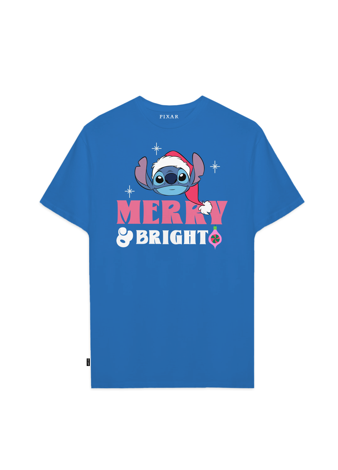 Playera Stitch Navidad Hombre Mujer Azul Rey Disney Original Merry & Bright Stitch - Fan Army