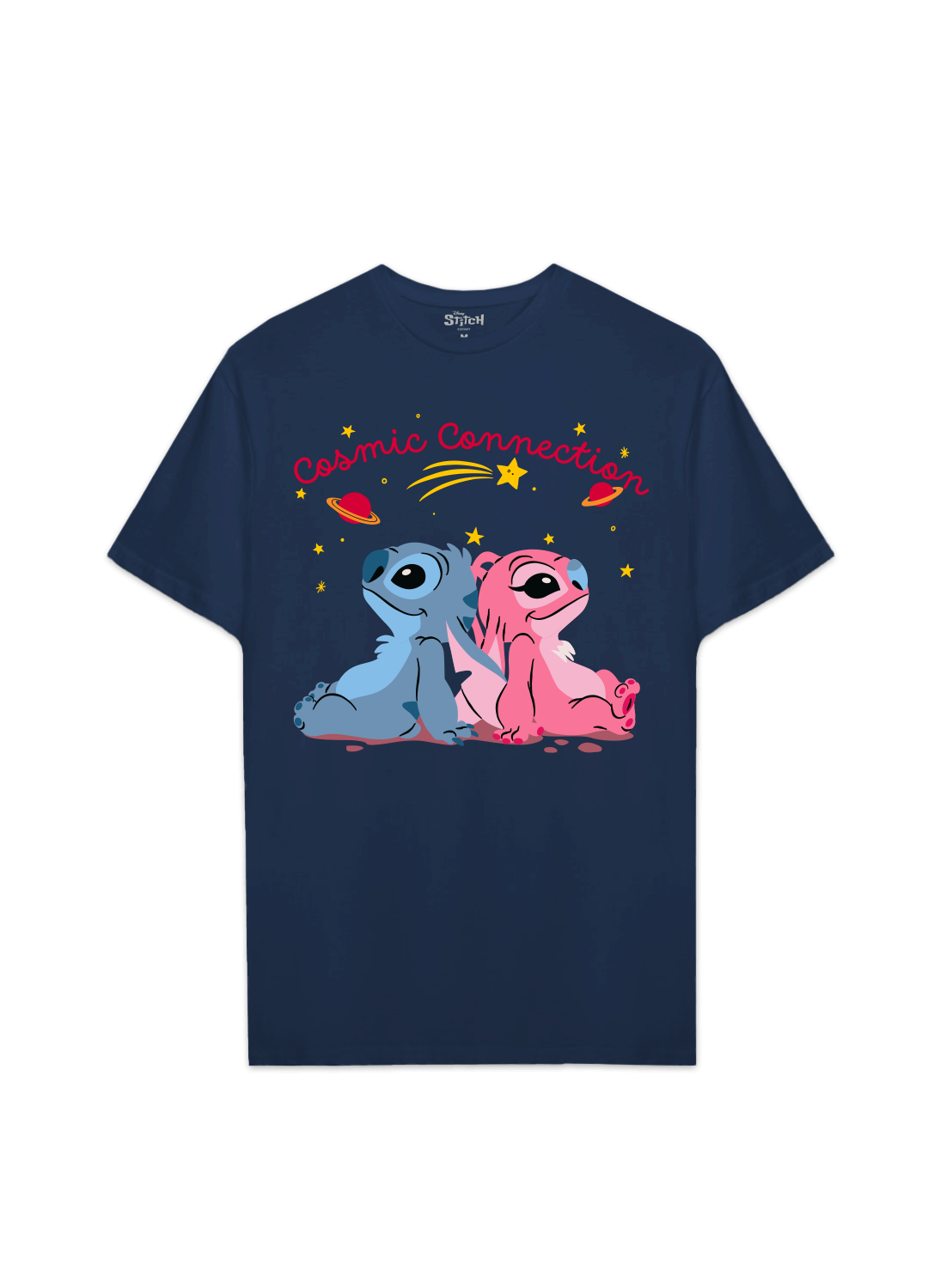 Playera Stitch Hombre Mujer Azul Marino Disney Original Cosmic Connection