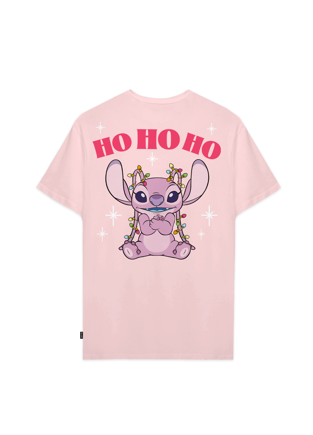 Playera Stitch Navidad Hombre Mujer Rosa Disney Original Merry & Bright Angel - Fan Army