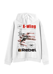 Hoodie Star Wars Hombre Mujer Blanco Disney Original X-Wing