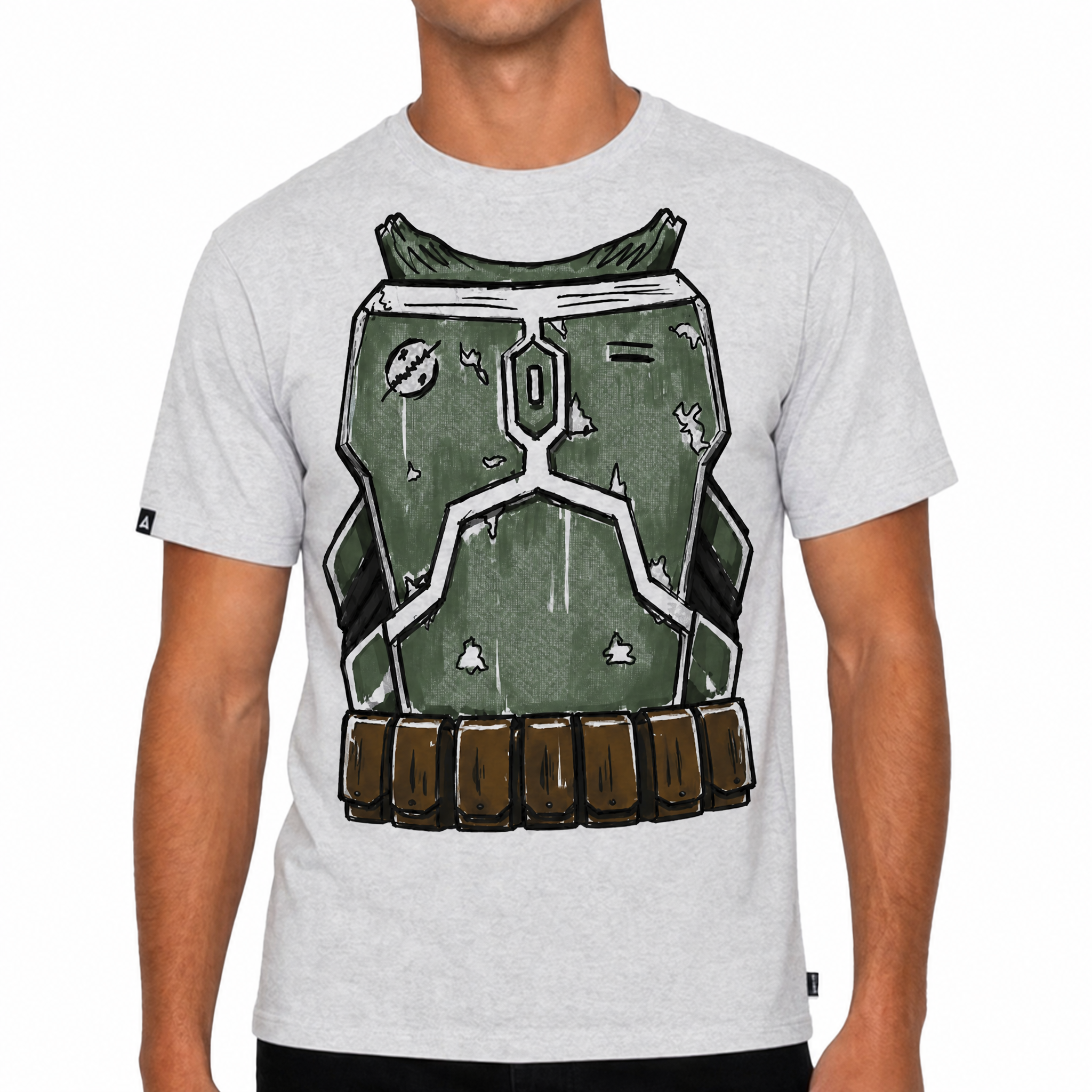 Playera Star Wars Hombre Mujer Gris Disney Original Torso Boba Fett - Fan Army