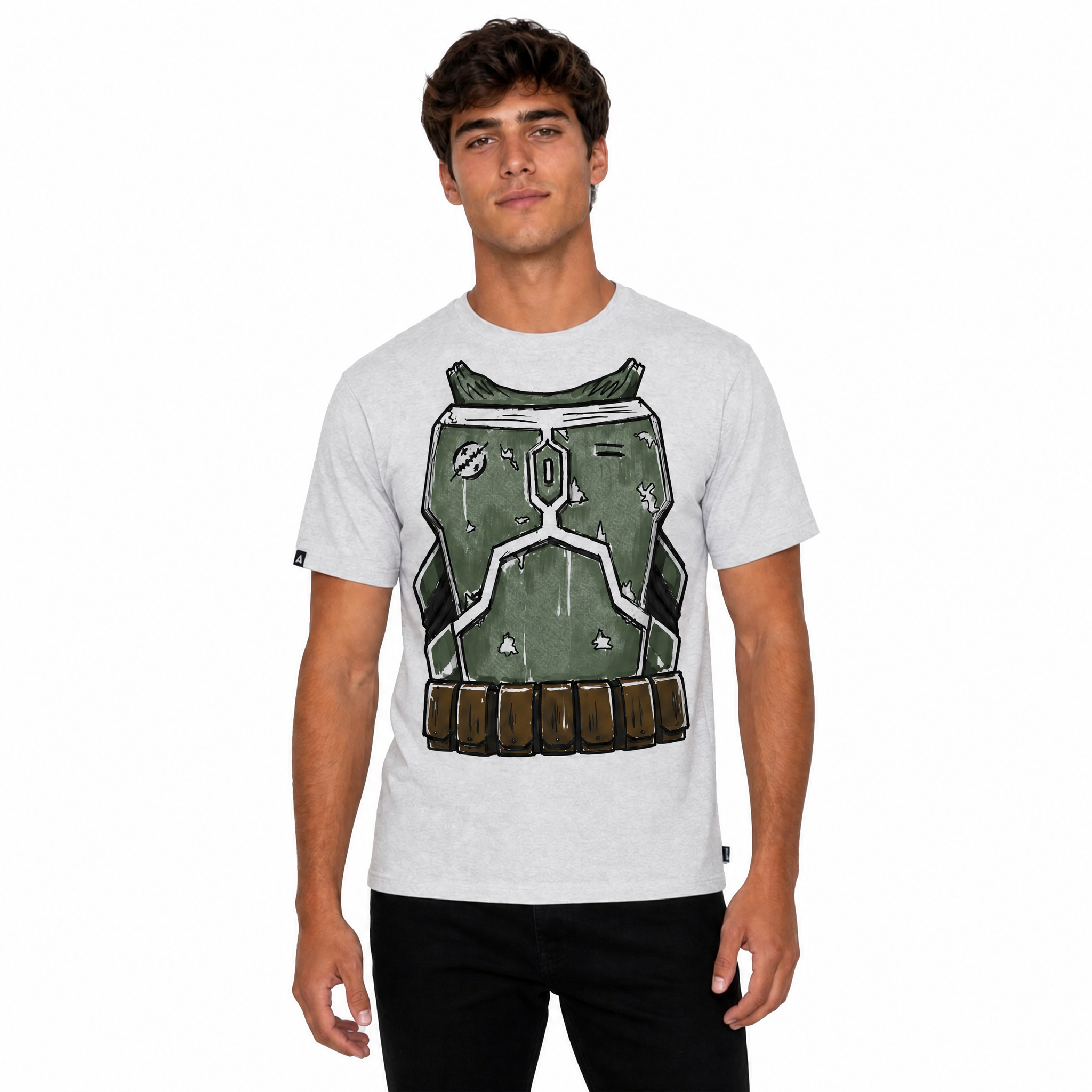 Playera Star Wars Hombre Mujer Gris Disney Original Torso Boba Fett - Fan Army