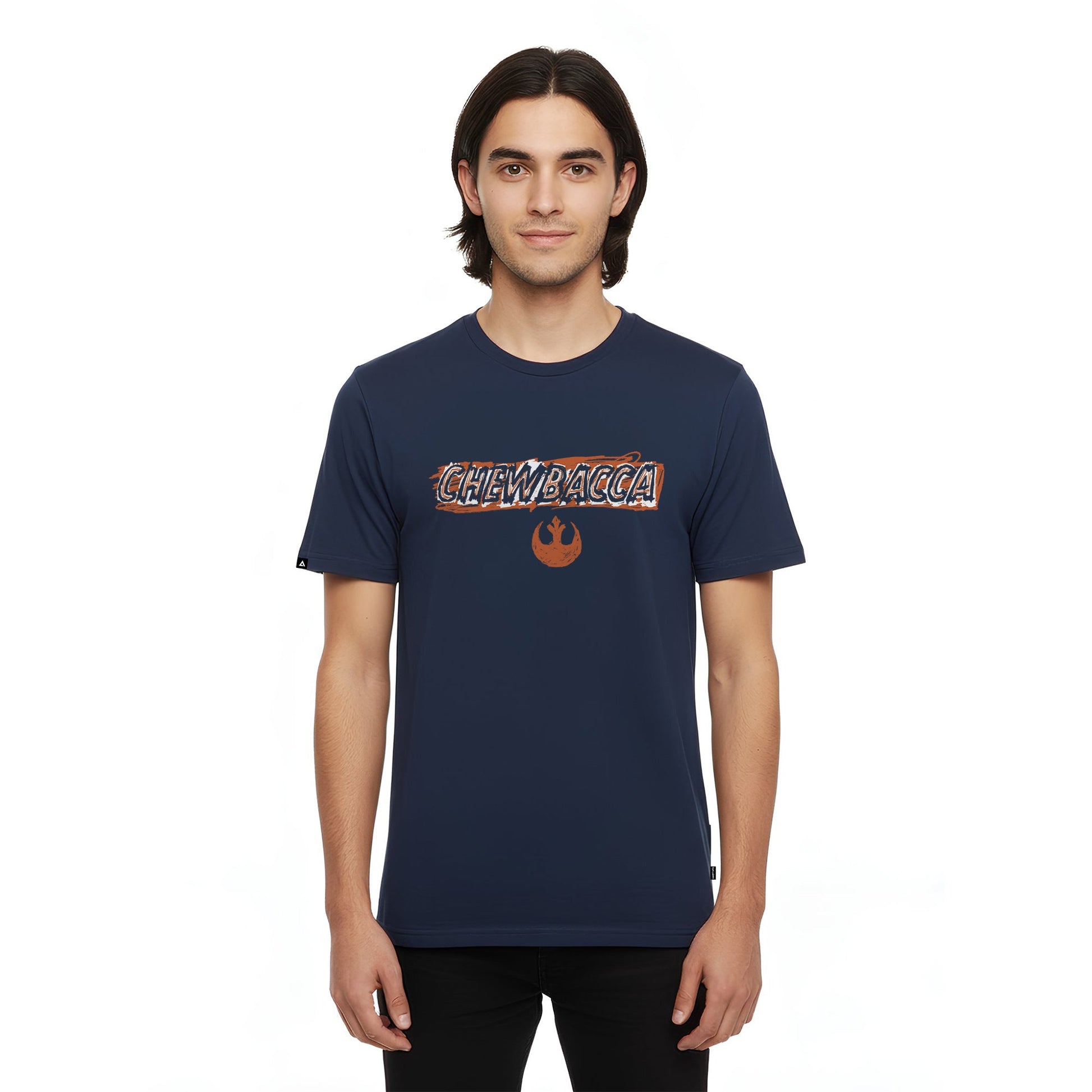 Playera Star Wars Hombre Mujer Azul Marino Disney Original Chewbacca Sketch - Fan Army