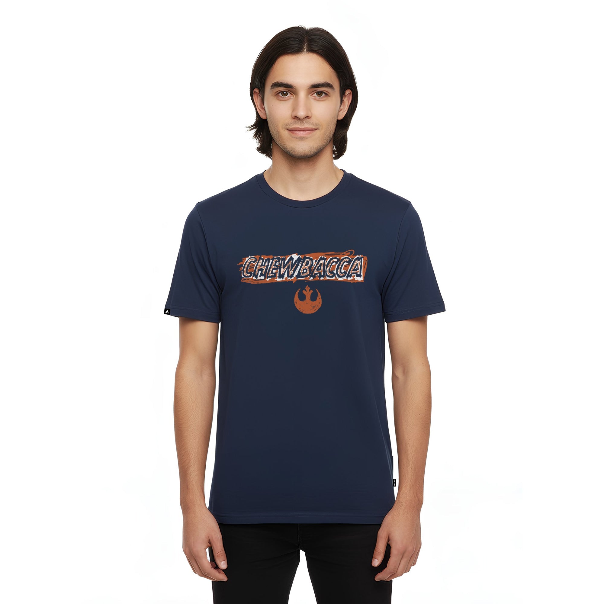 Playera Star Wars Hombre Mujer Azul Marino Disney Original Chewbacca Sketch - Fan Army