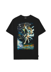 Playera Star Wars Hombre Mujer Negro Disney Original Luke Skywalker y Princesa Leia