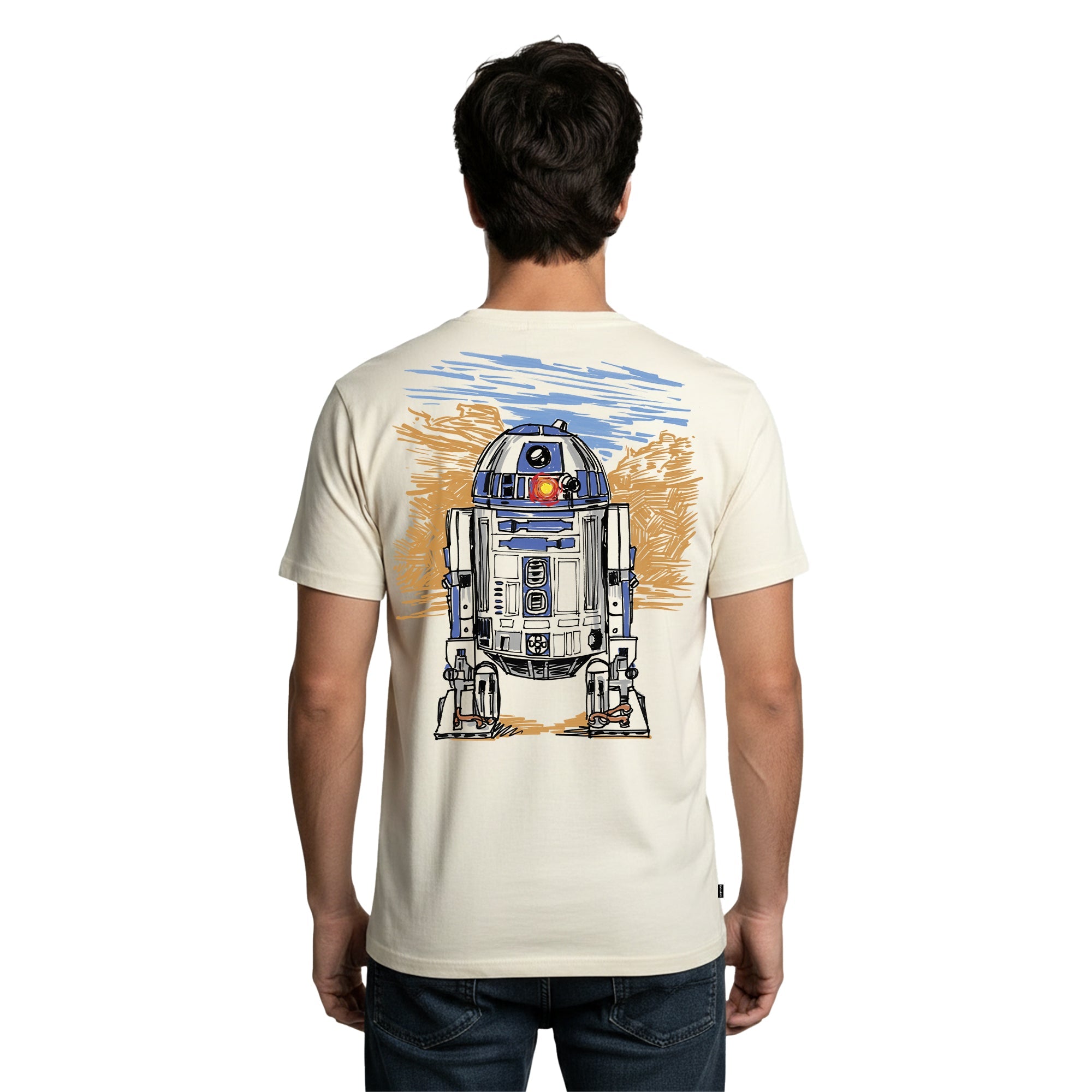 Playera Star Wars Hombre Mujer Arena Disney Original R2-D2 Sketch - Fan Army