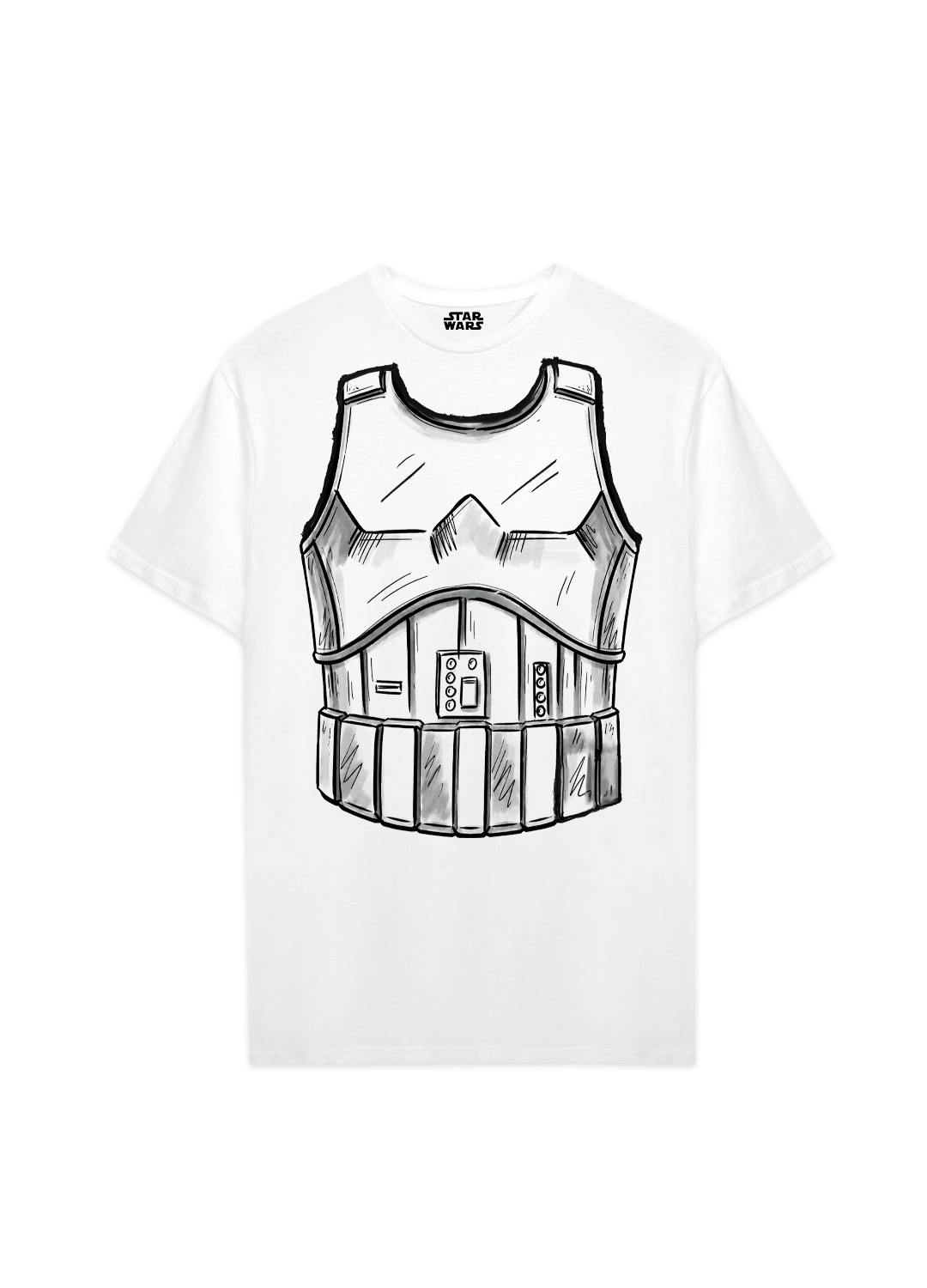 Playera Star Wars Hombre Mujer Blanco Disney Original Torso Storm Trooper - Fan Army
