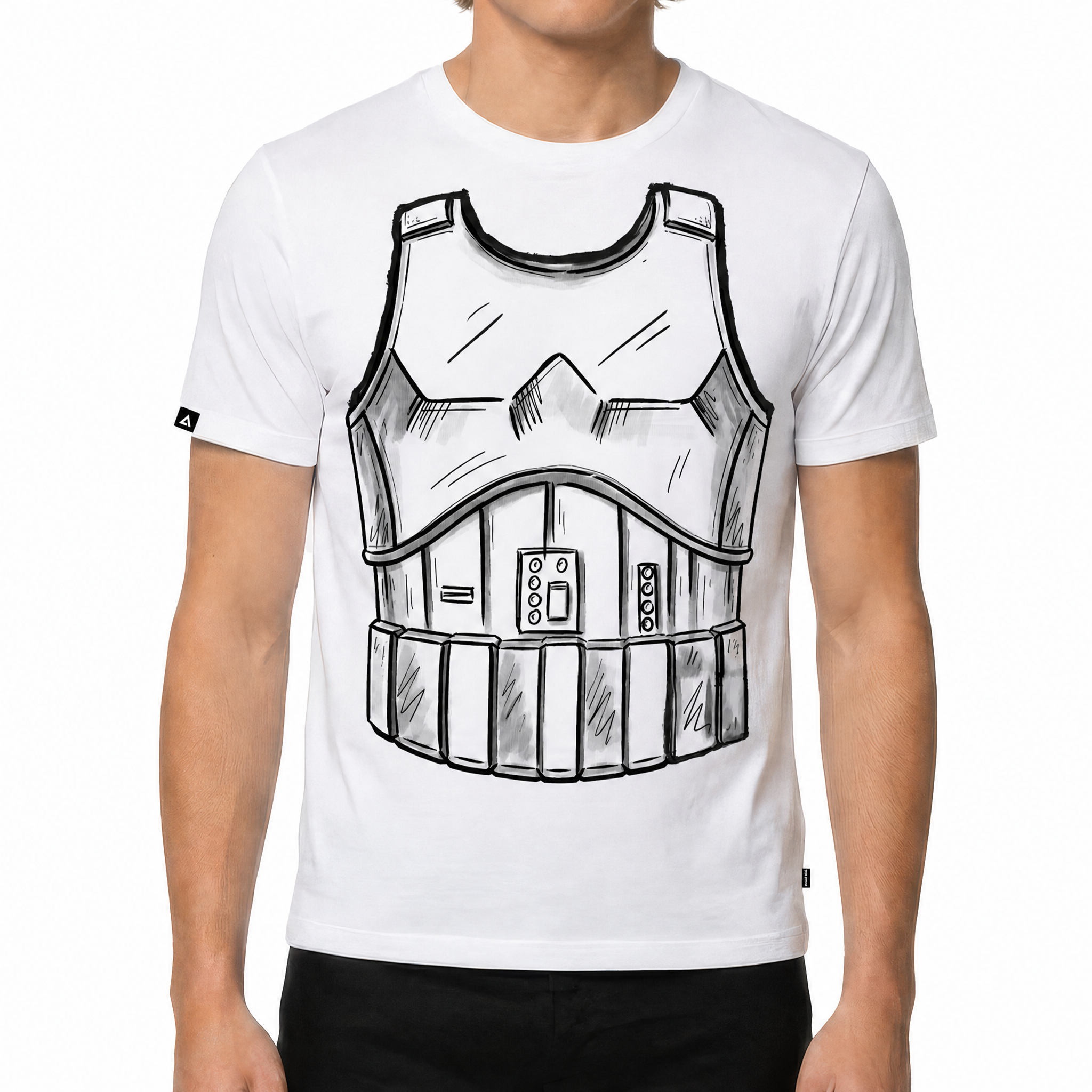 Playera Star Wars Hombre Mujer Blanco Disney Original Torso Storm Trooper - Fan Army