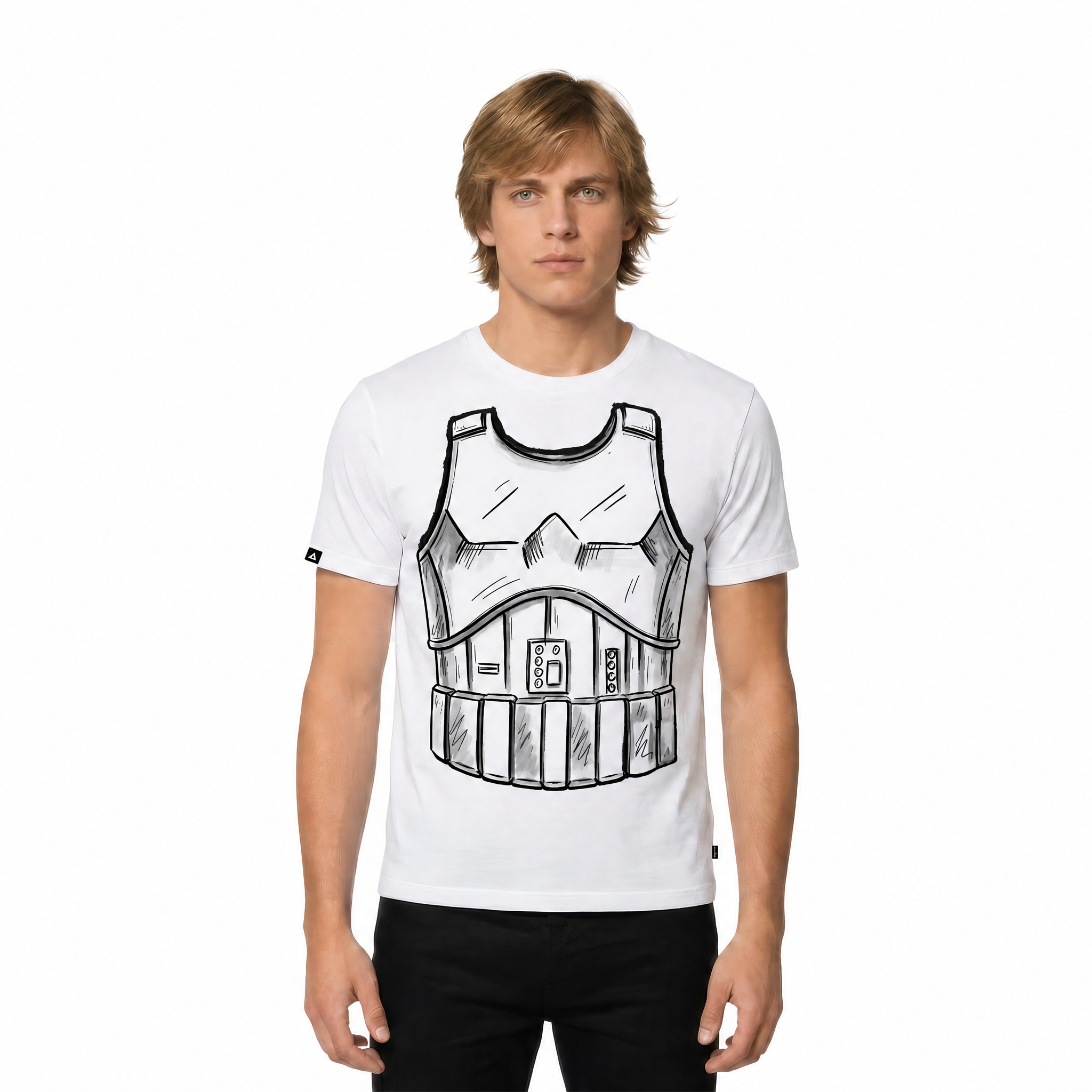 Playera Star Wars Hombre Mujer Blanco Disney Original Torso Storm Trooper - Fan Army