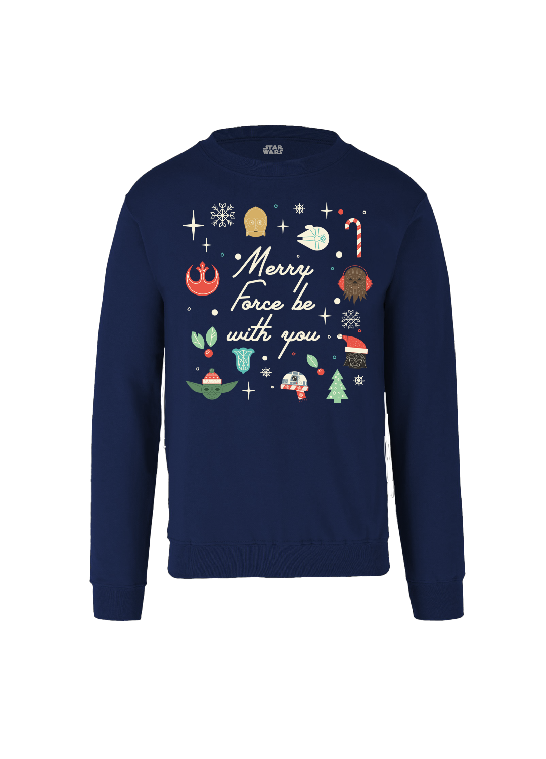 Sudadera Star Wars Hombre Mujer Azul Marino Disney Original Merry Force - Fan Army