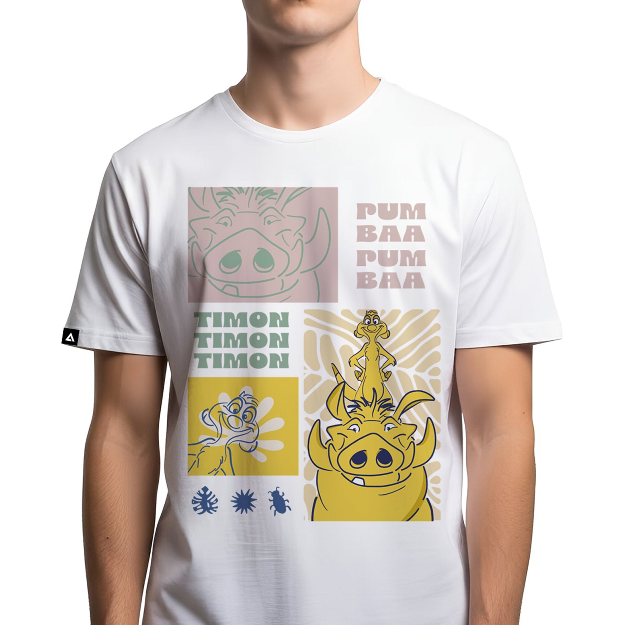 Playera El Rey León Hombre Mujer Blanco Clásicos Disney Original Timon y Pumba - Fan Army