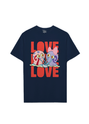 Playera Bob Esponja Hombre Mujer Azul Marino Valentines Gary - Fan Army