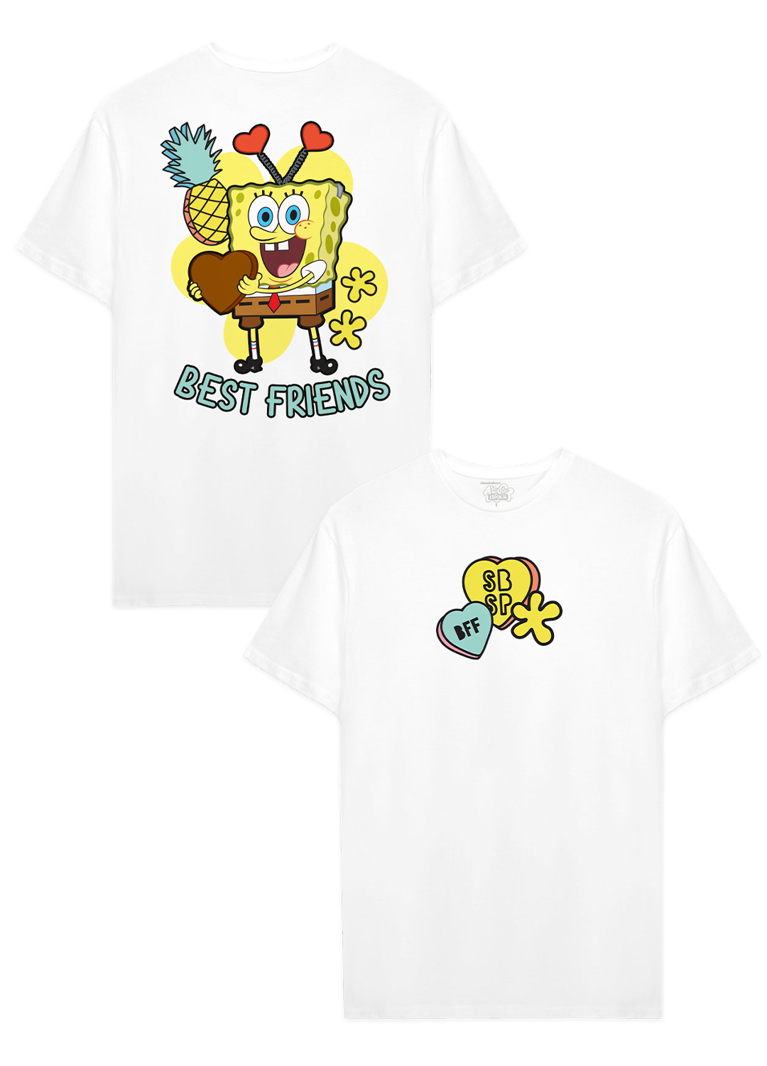 Playera Bob Esponja Hombre Mujer Blanco Valentines Bob - Fan Army