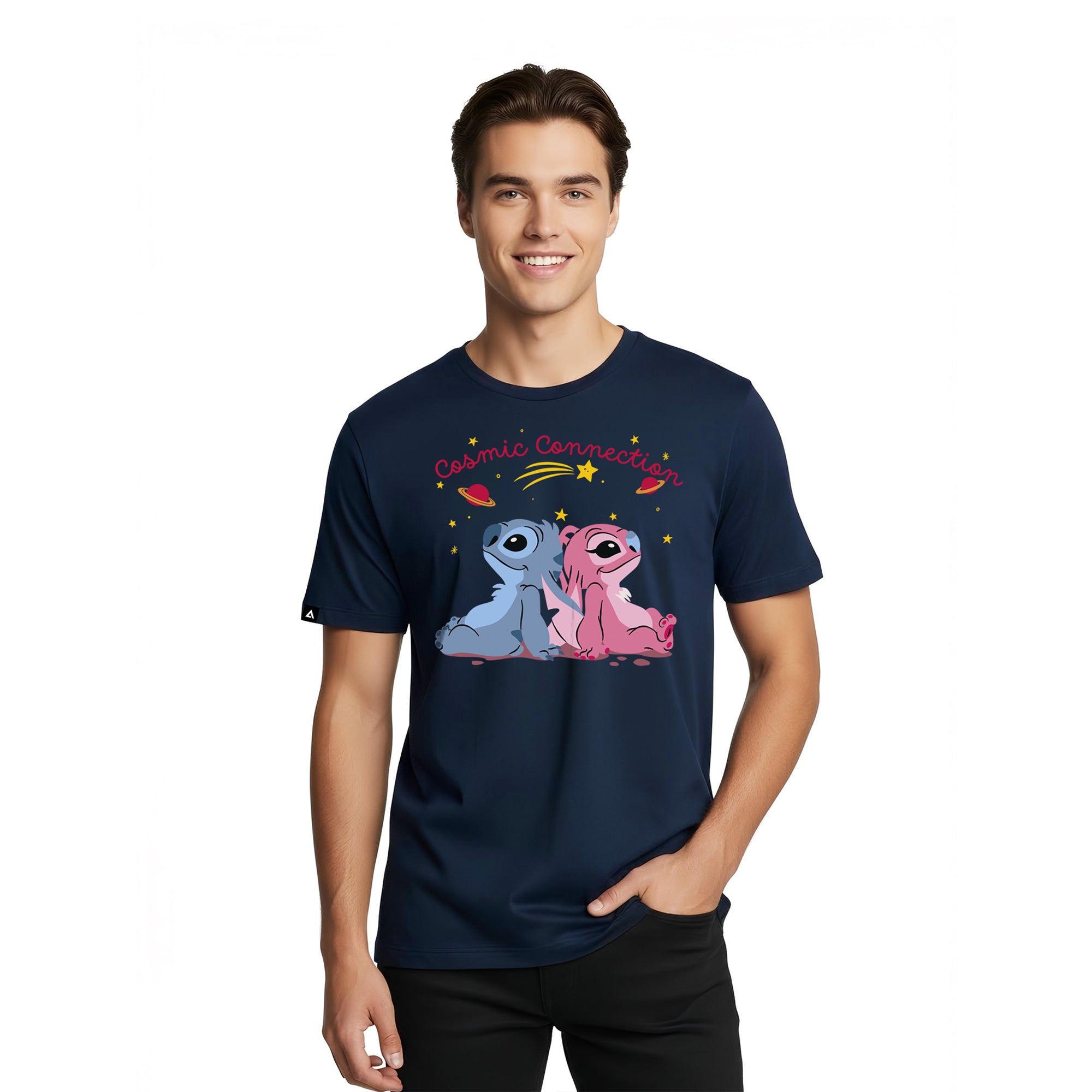 Playera Stitch Hombre Mujer Azul Marino Disney Original Cosmic Connection