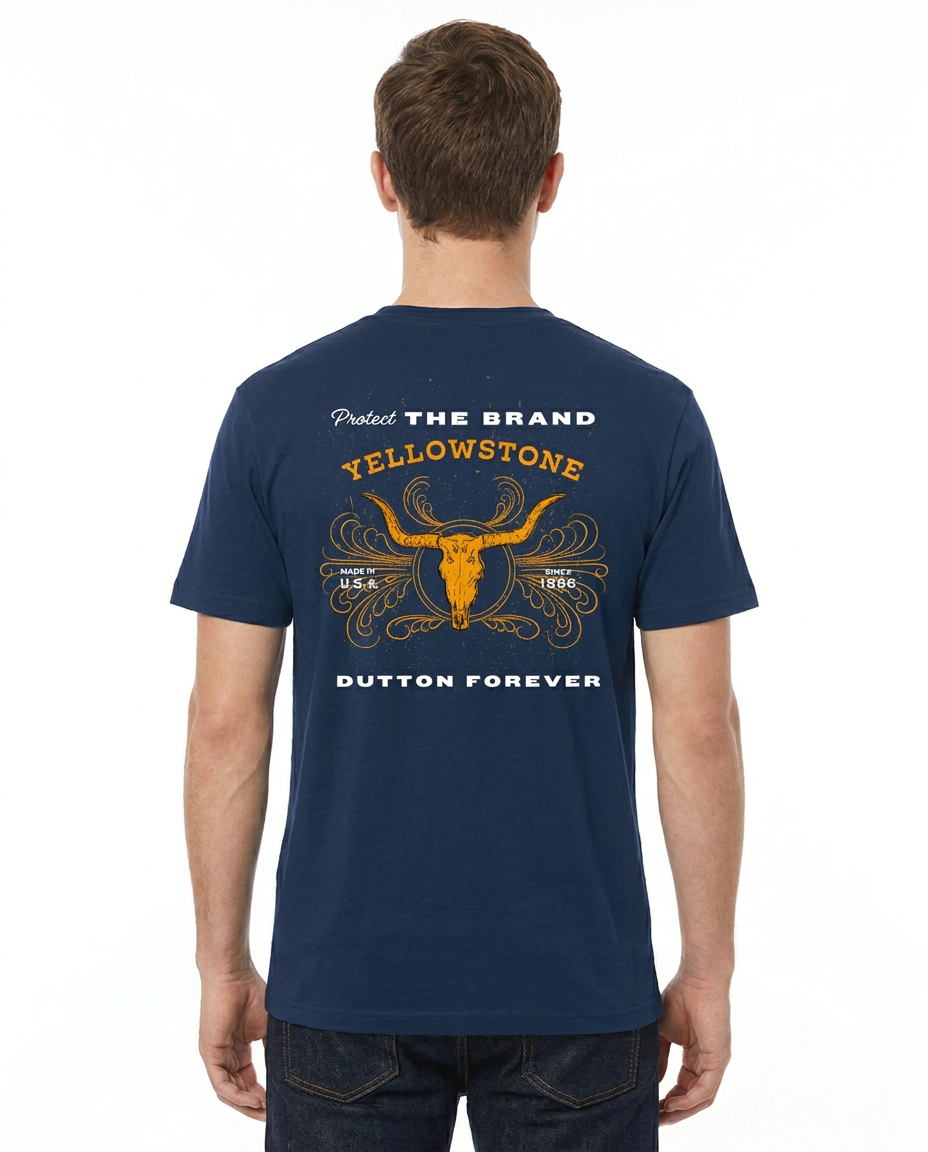 Playera Yellowstone hombre Azul Marino Paramount Original Protect the Brand
