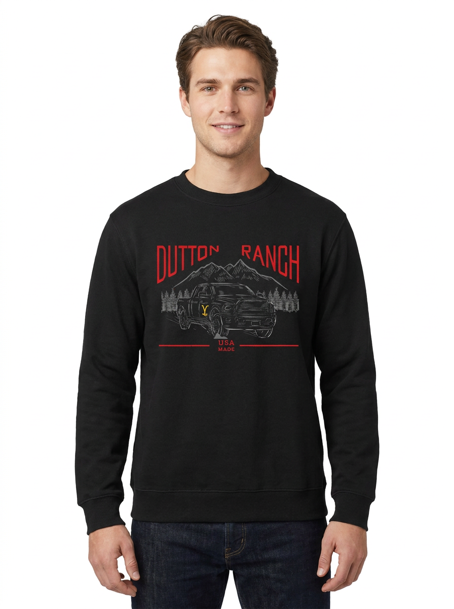 Sudadera Yellowstone Hombre Mujer Negro Paramount Original USA Made