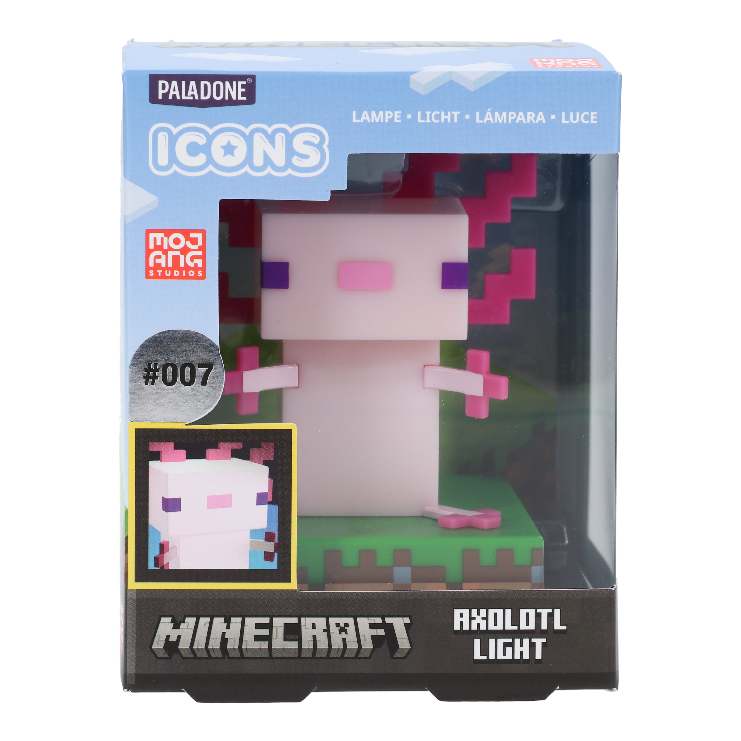 Lámpara Minecraft Icon Ajolote Luz de Noche Original - Fan Army