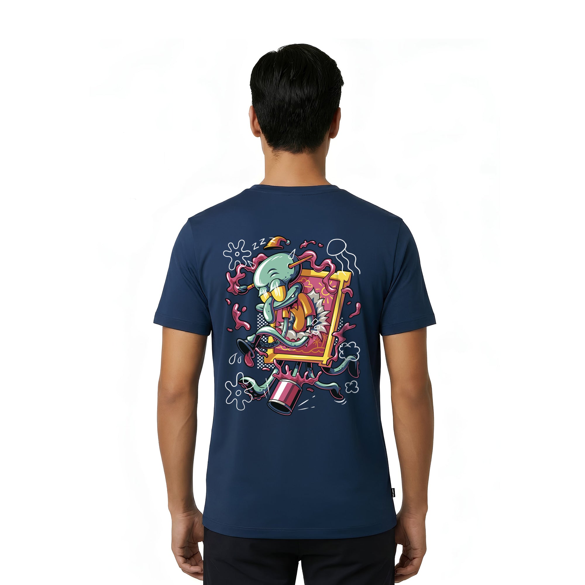 Playera Bob Esponja Hombre Mujer Azul Marino Krustypants Calamardo Art