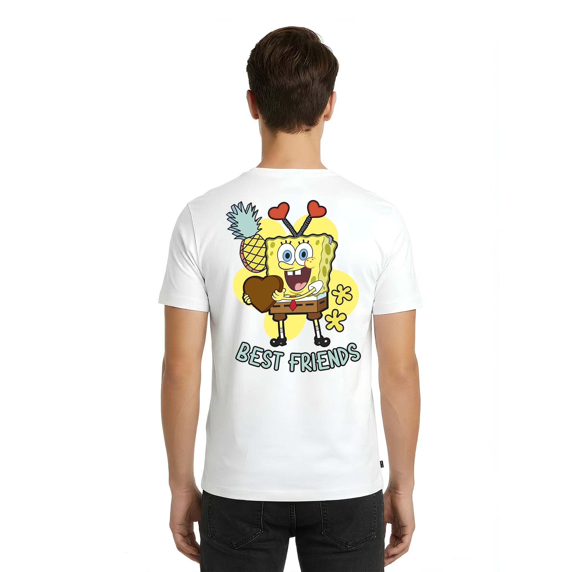 Playera Bob Esponja Hombre Mujer Blanco Valentines Bob