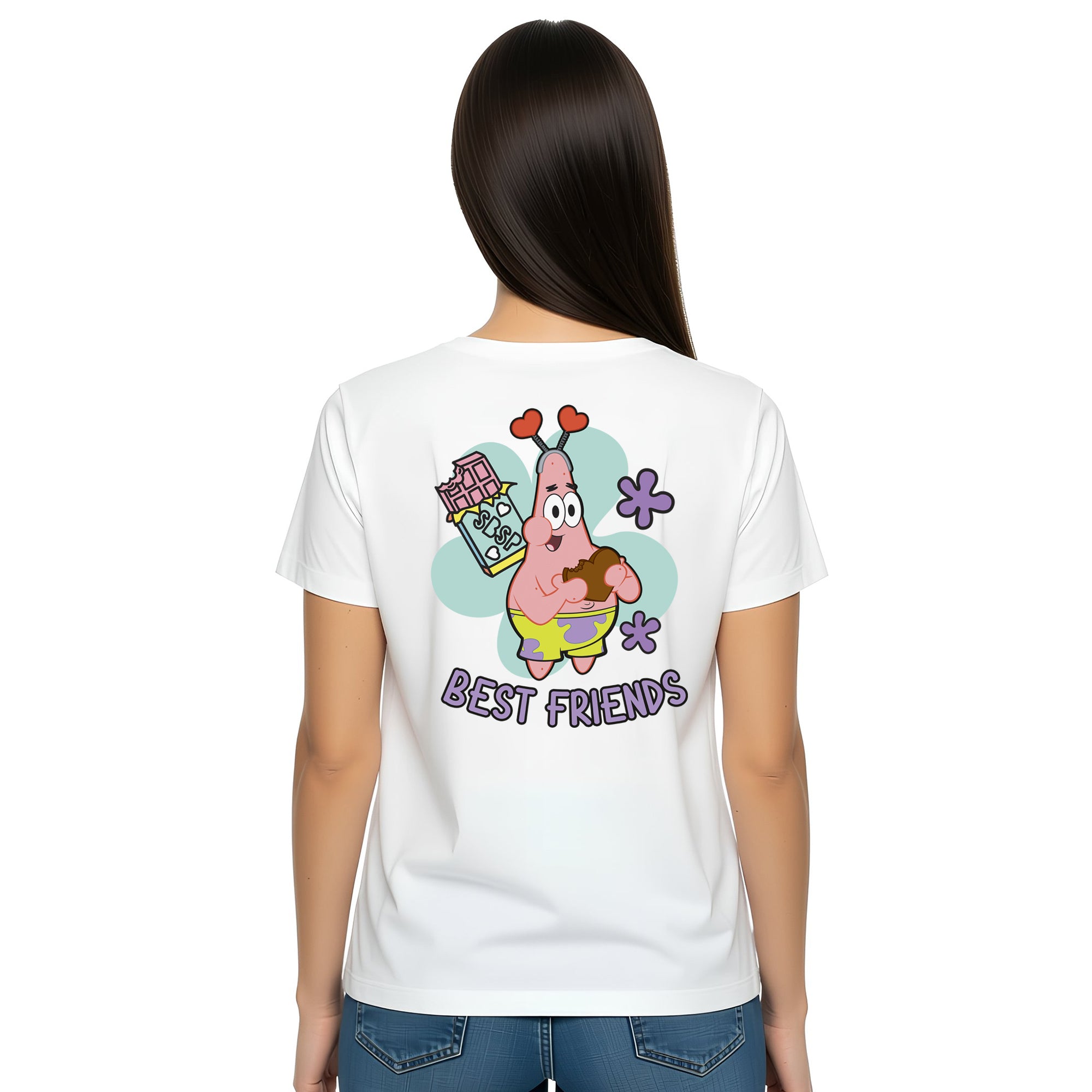 Playera Bob Esponja Hombre Mujer Blanco Valentines Patricio