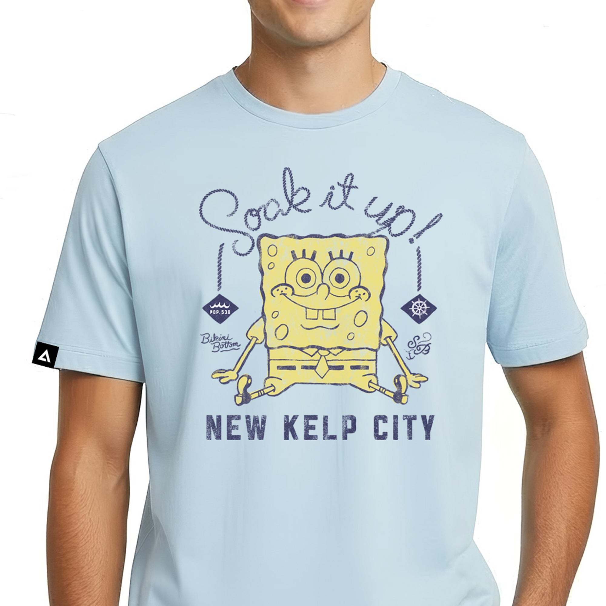 Playera Bob Esponja Hombre Mujer Azul Cielo Soak it up