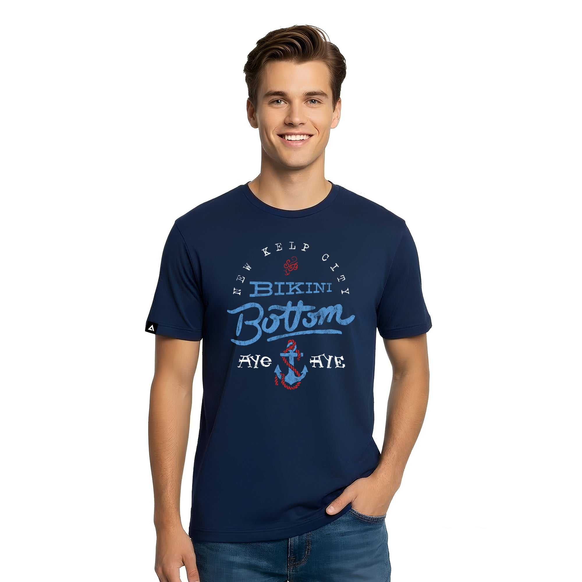 Playera Bob Esponja Hombre Mujer Azul Marino Bikini Bottom