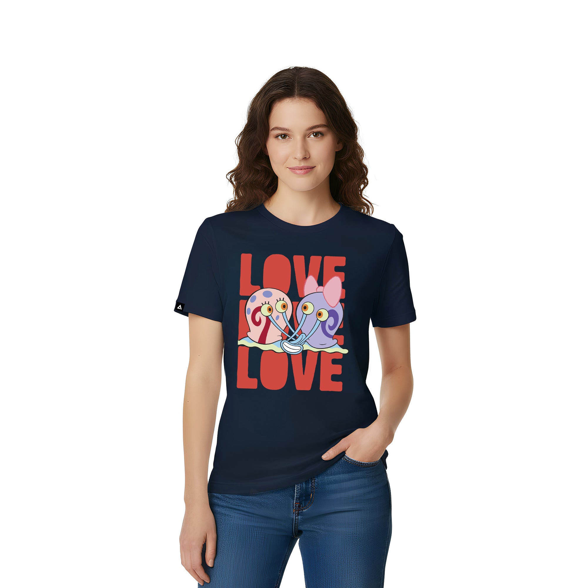 Playera Bob Esponja Hombre Mujer Azul Marino Valentines Gary