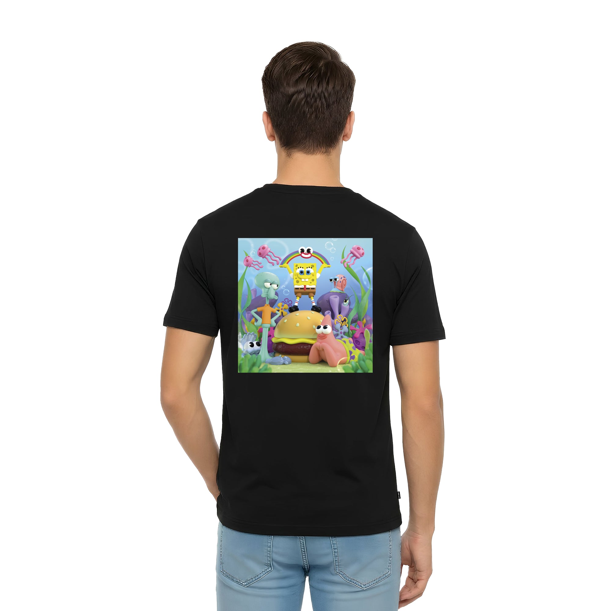 Playera Bob Esponja Hombre Mujer Negro by Grand Chamaco