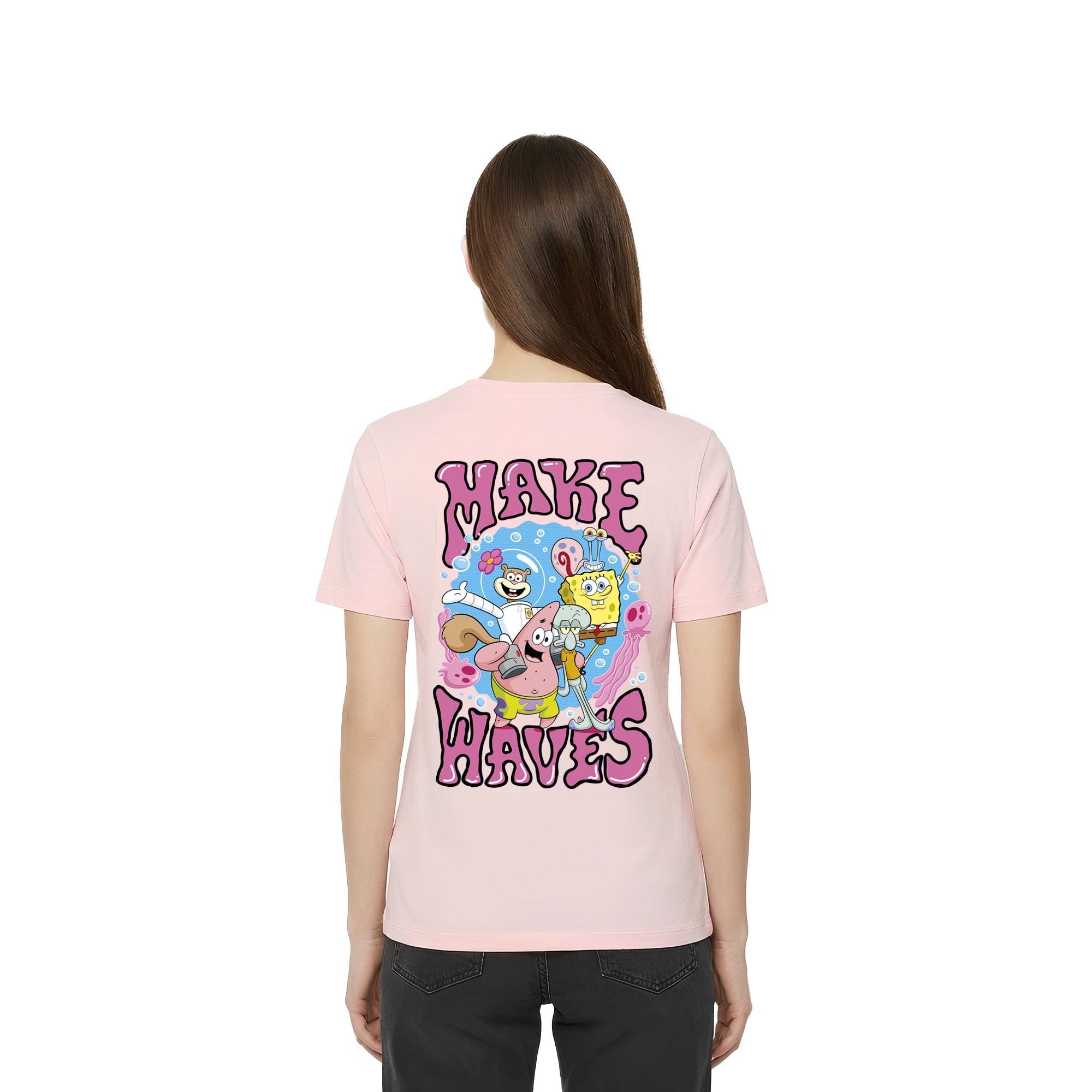 Playera Bob Esponja Hombre Mujer Rosa Make Waves