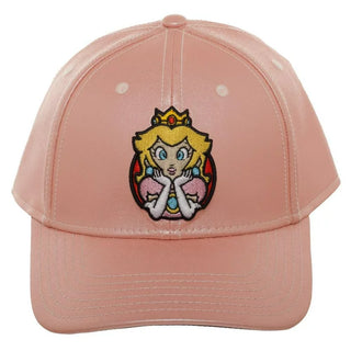 Bioworld Gorra Baseball Cap Princess Peach Glitter, Original Super Mario Nintendo, Rosa Ajustable, Unisex