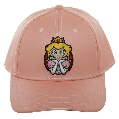 Bioworld Gorra Baseball Cap Princess Peach Glitter, Original Super Mario Nintendo, Rosa Ajustable, Unisex