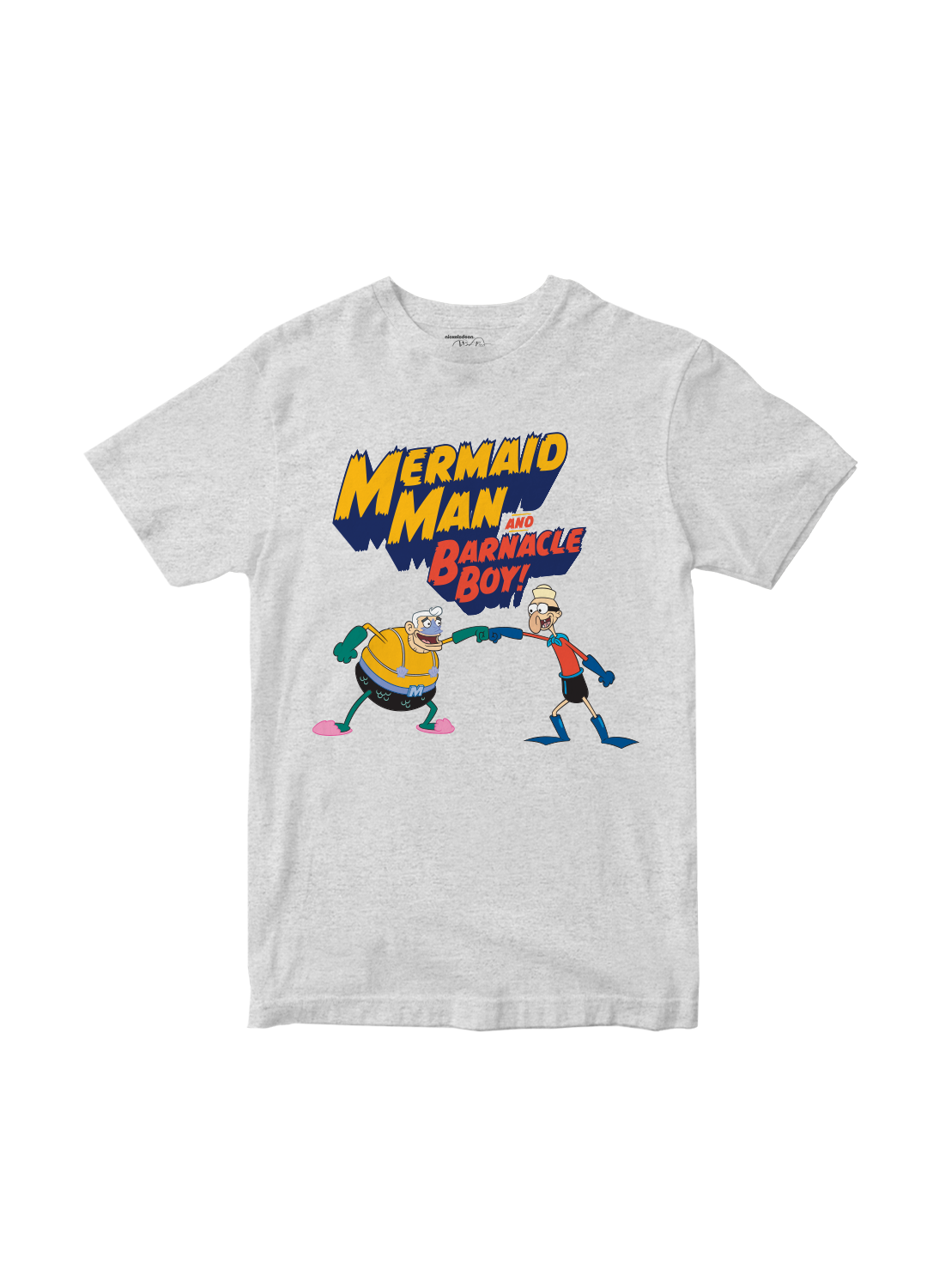 Playera Bob Esponja Hombre Mujer Gris Mermaid Man and Barnacle Boy - Fan Army