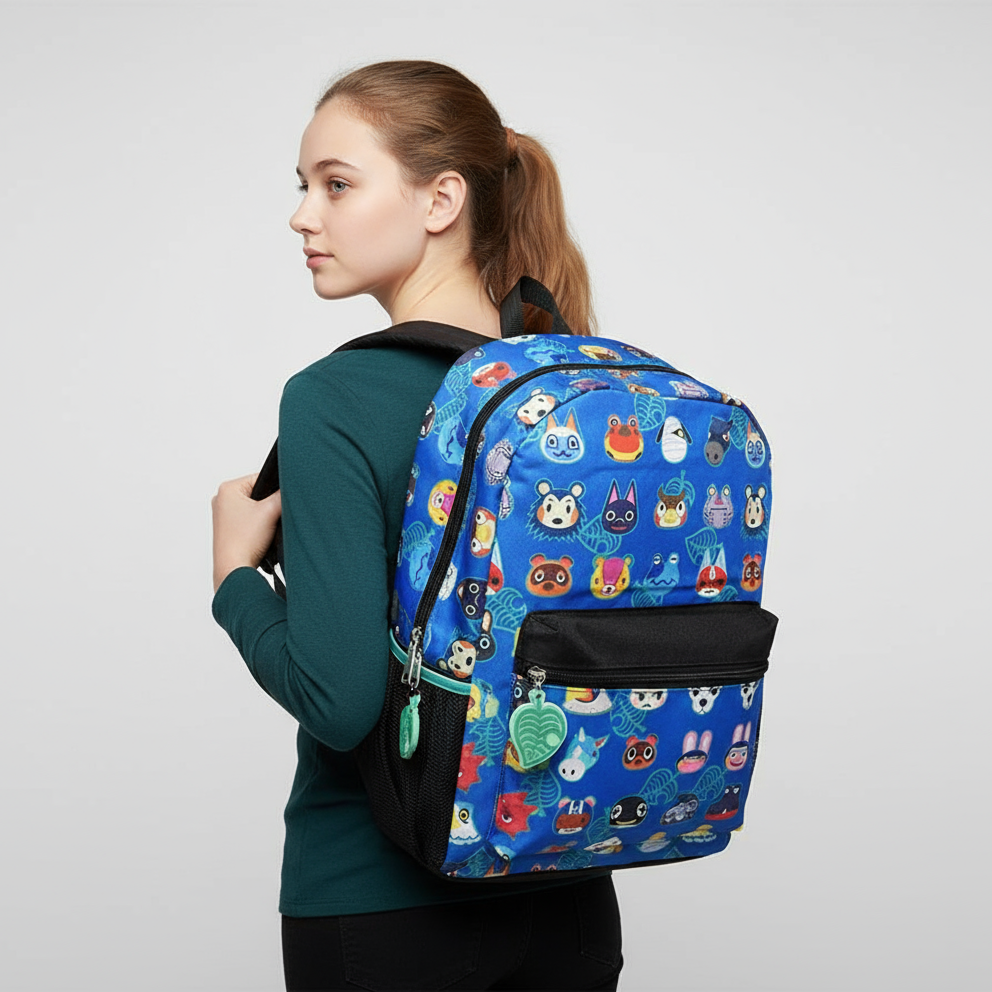 Mochila Escolar Animal Crossing Personajes - Diseño Colorido y Espacioso - Fan Army